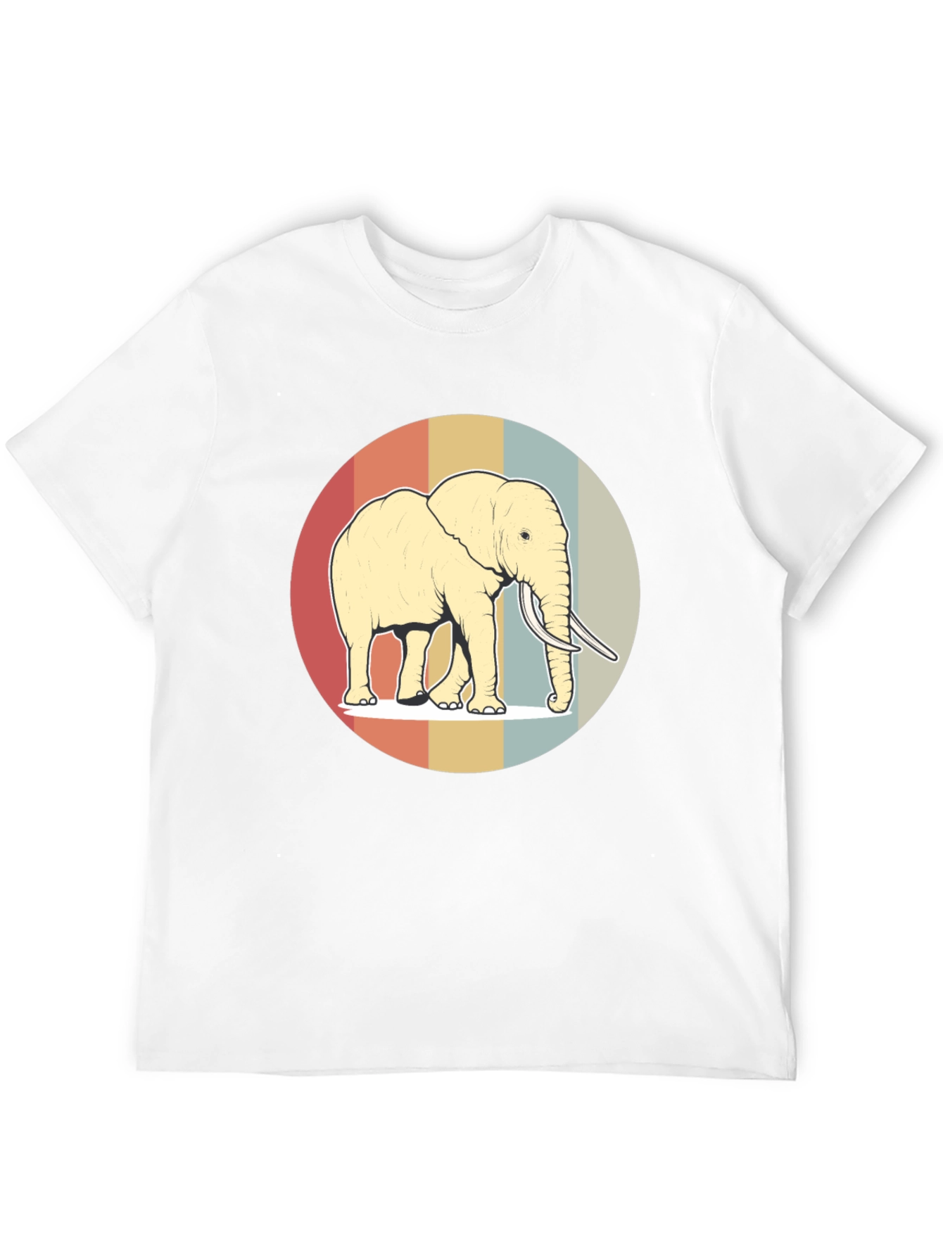 Retro Elephant Graphic Tee - Soft Cotton Blend