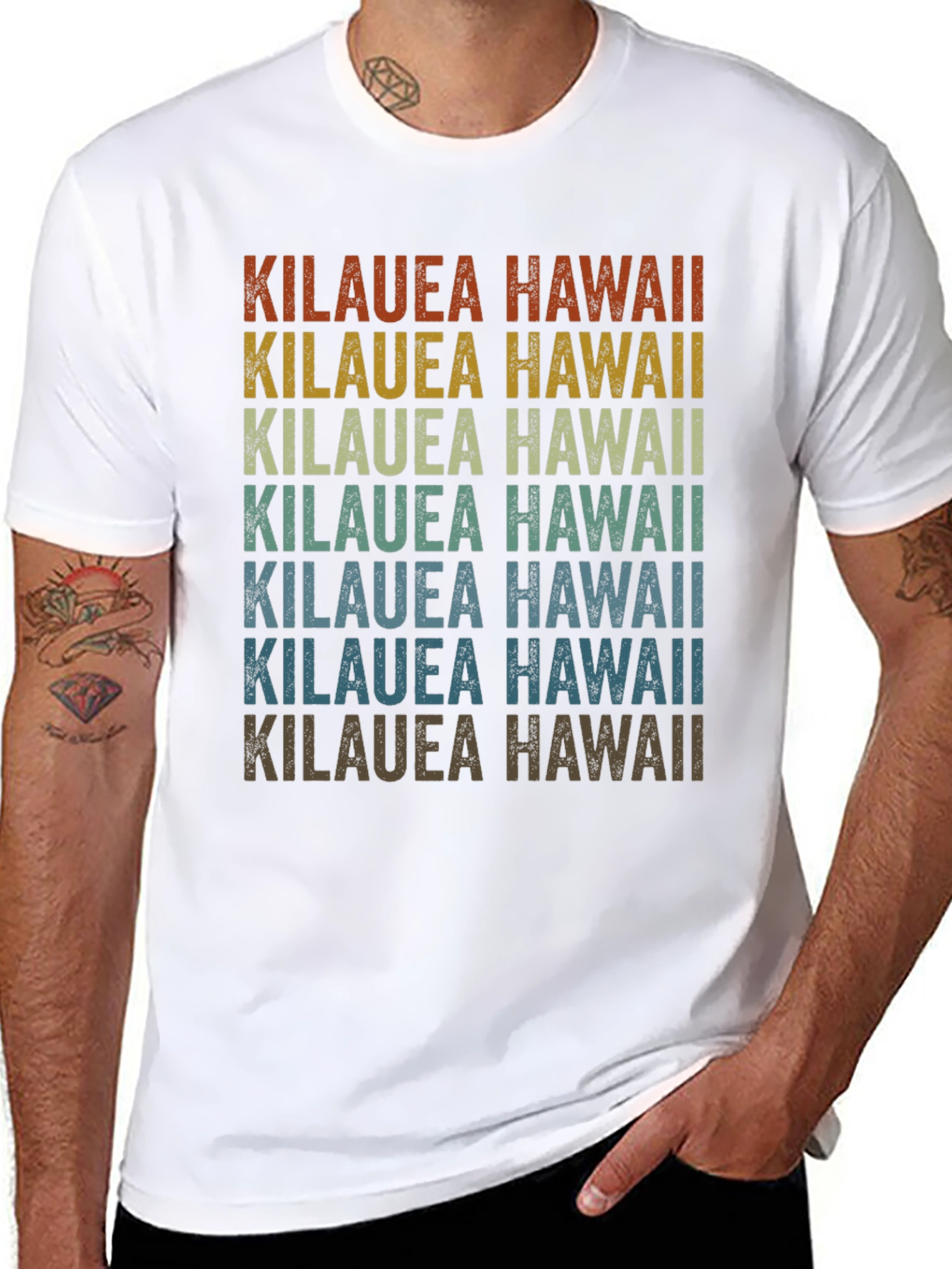 Kilauea Hawaii Retro Graphic T-Shirt