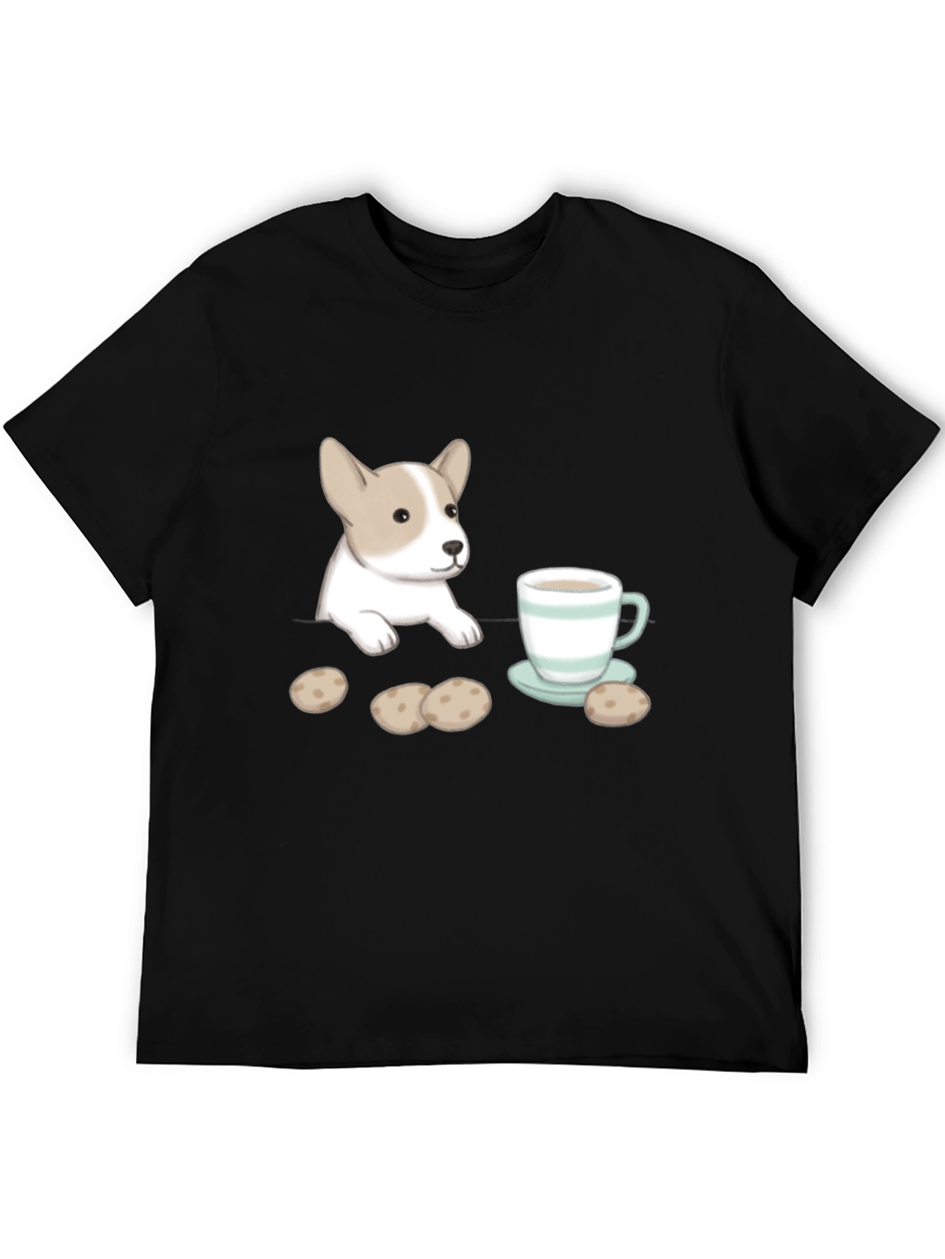 Cute Puppy Tea & Cookies Graphic T-Shirt