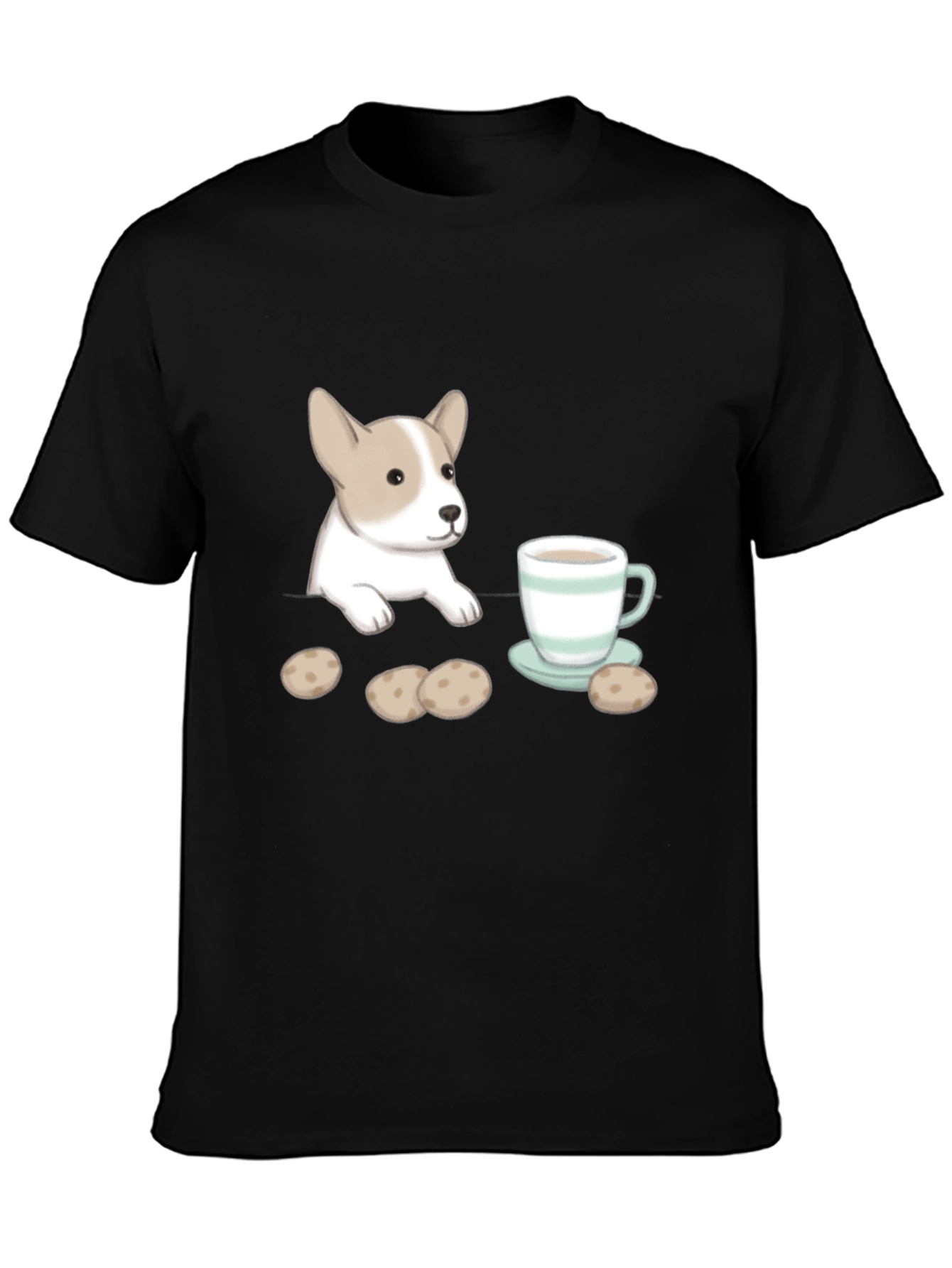 Cute Puppy Tea & Cookies Graphic T-Shirt