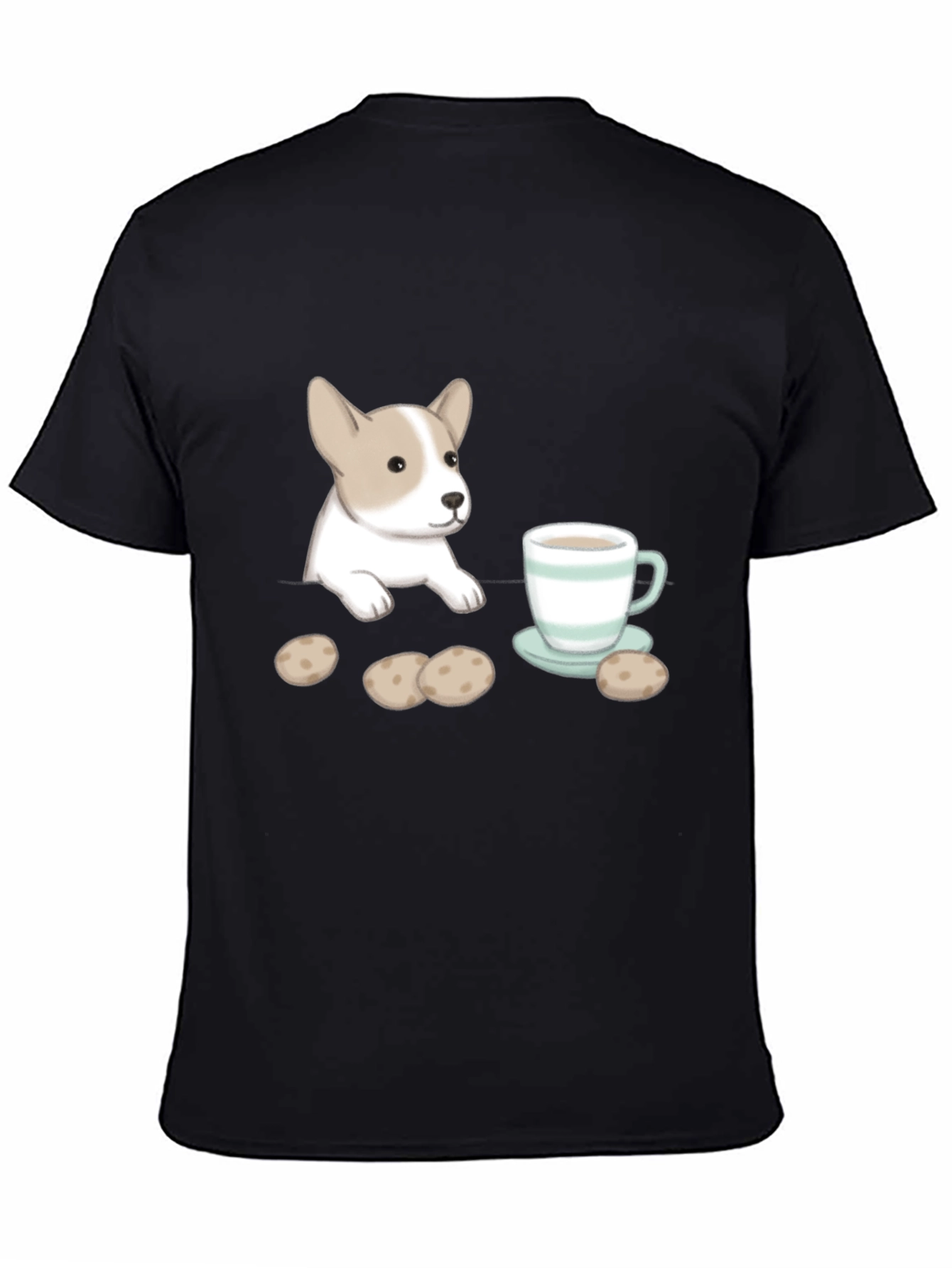 Cute Puppy Tea & Cookies Graphic T-Shirt