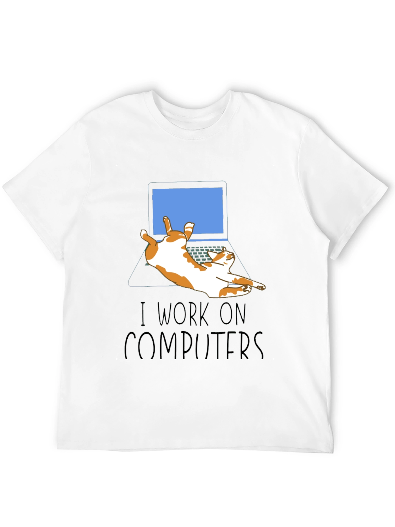 Funny Cat Computer T-Shirt