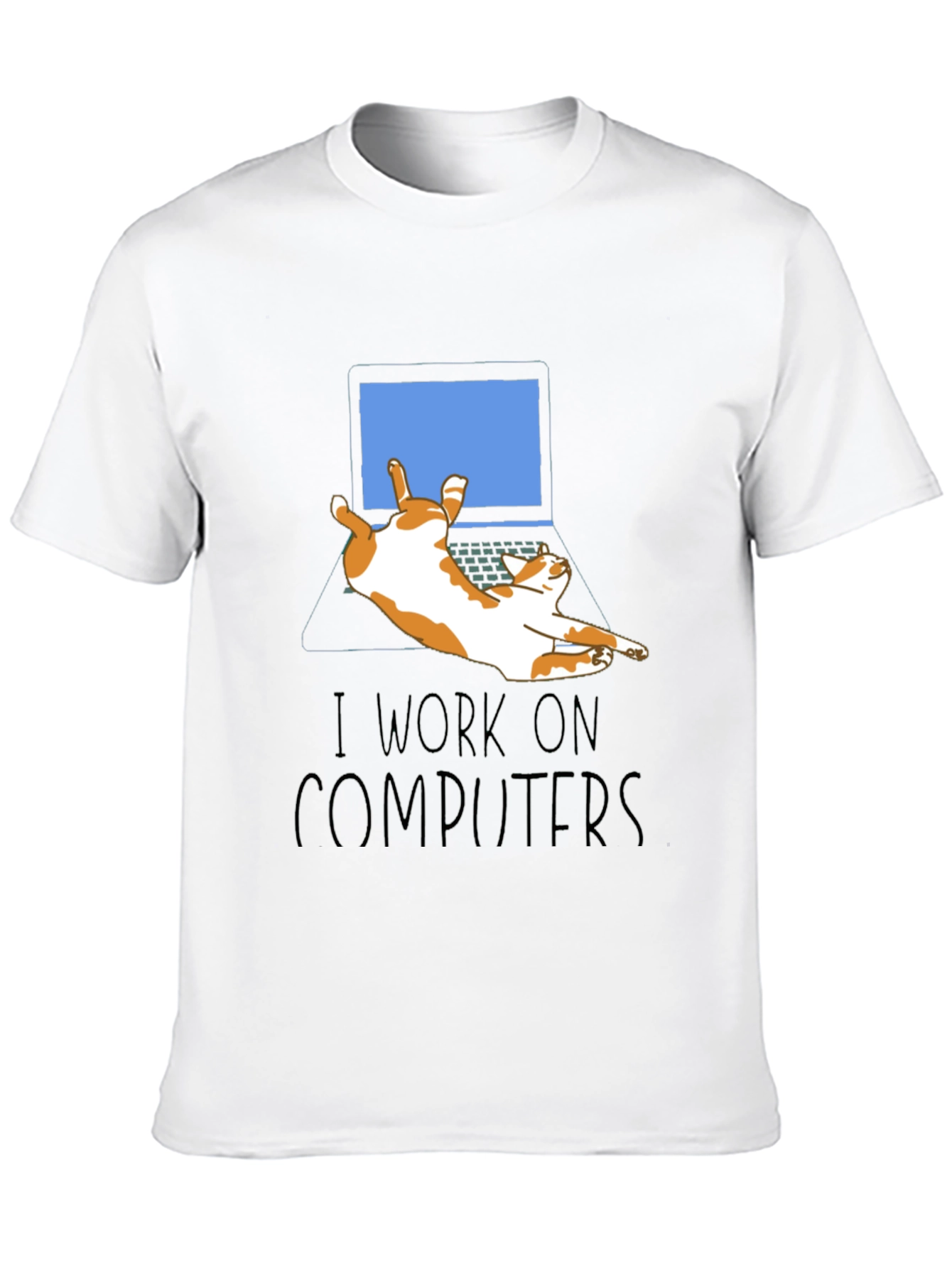 Funny Cat Computer T-Shirt