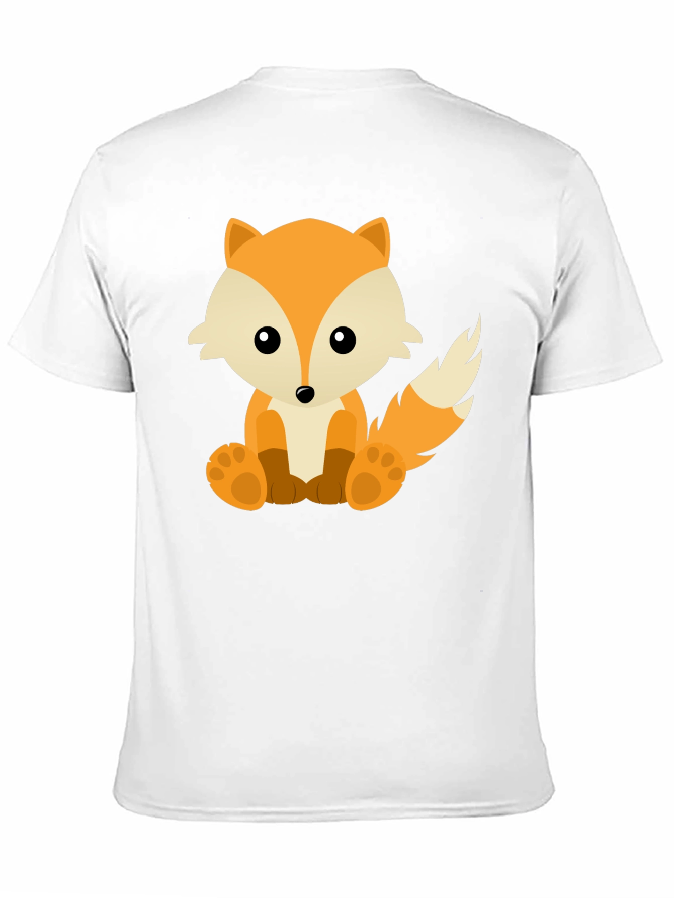 Cute Fox Graphic Tee - Soft Black Cotton T-Shirt