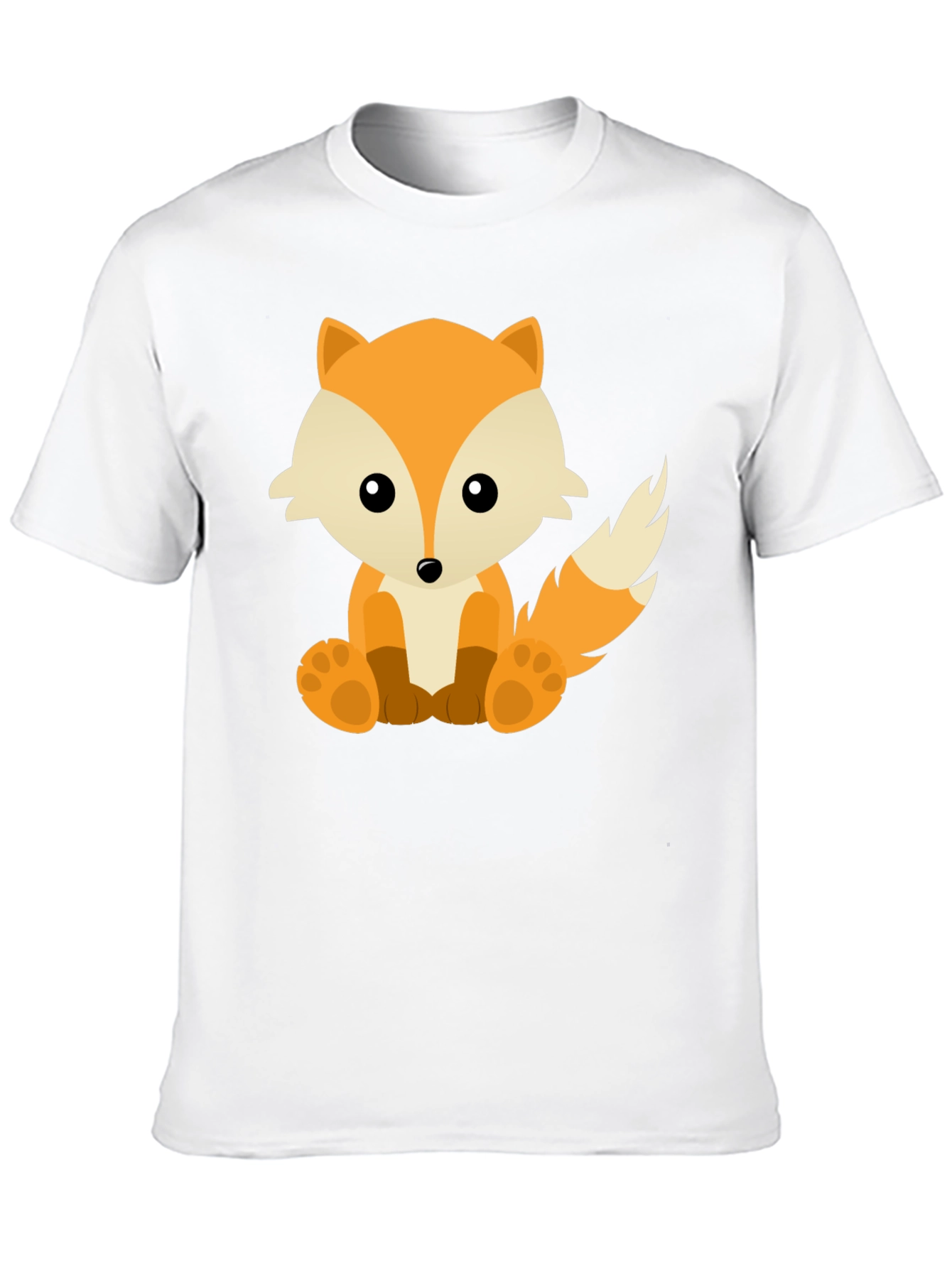 Cute Fox Graphic Tee - Soft Black Cotton T-Shirt