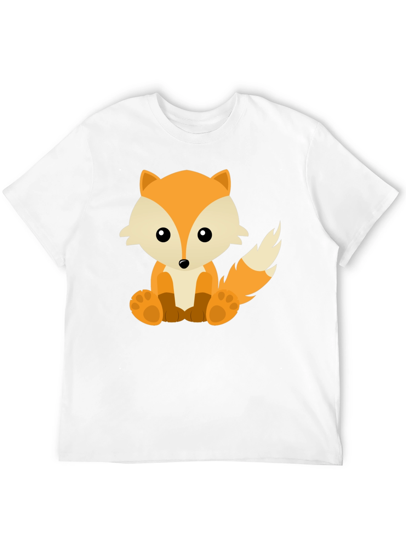 Cute Fox Graphic Tee - Soft Black Cotton T-Shirt