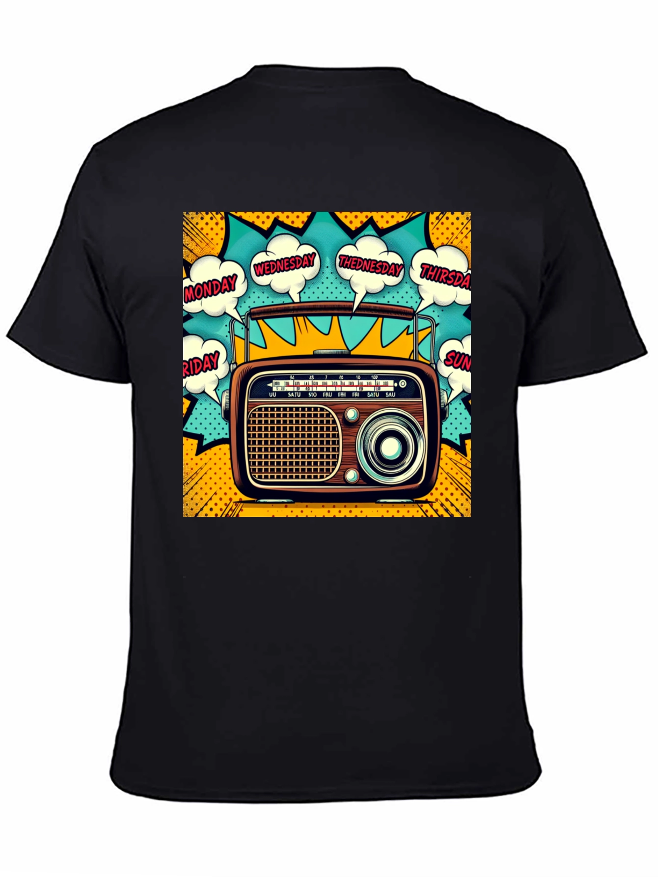 Retro Radio Days of the Week Graphic Tee