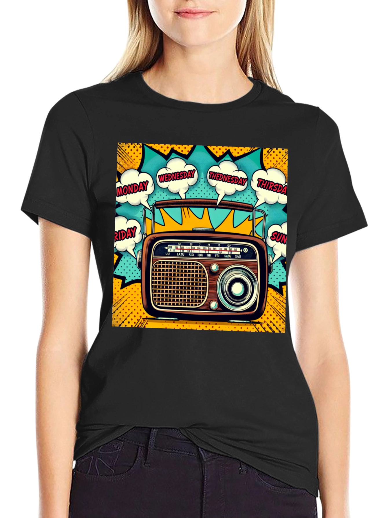 Retro Radio Days of the Week Graphic Tee