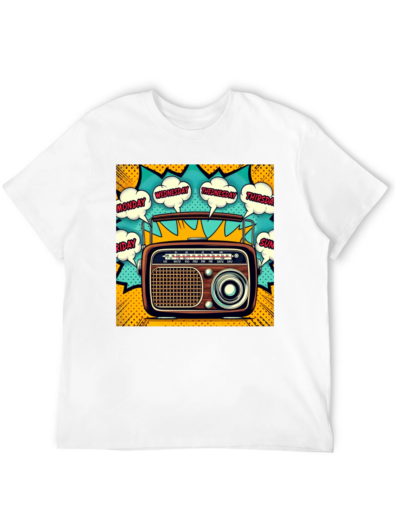 Retro Radio Days of the Week Graphic Tee