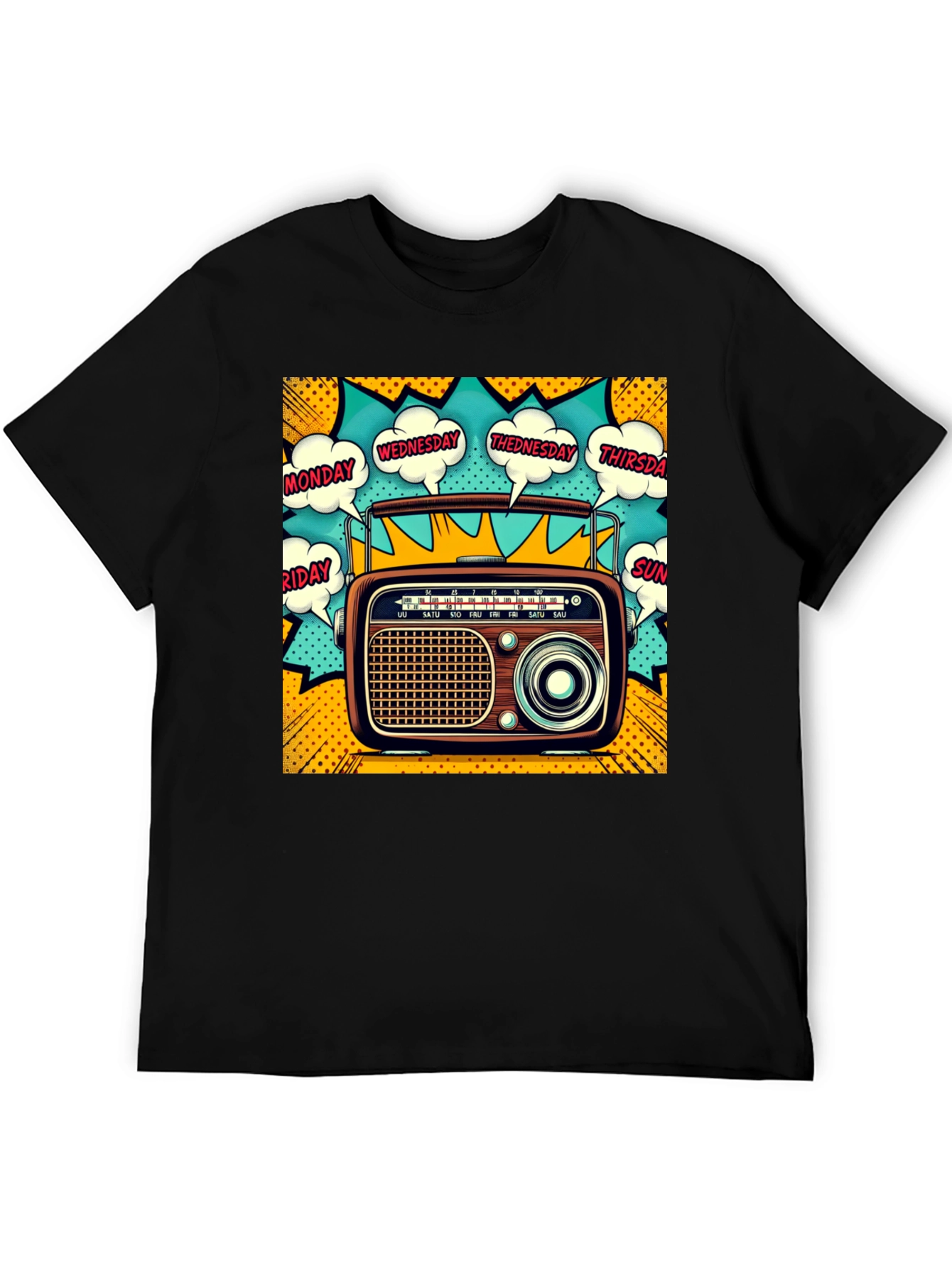 Retro Radio Days of the Week Graphic Tee