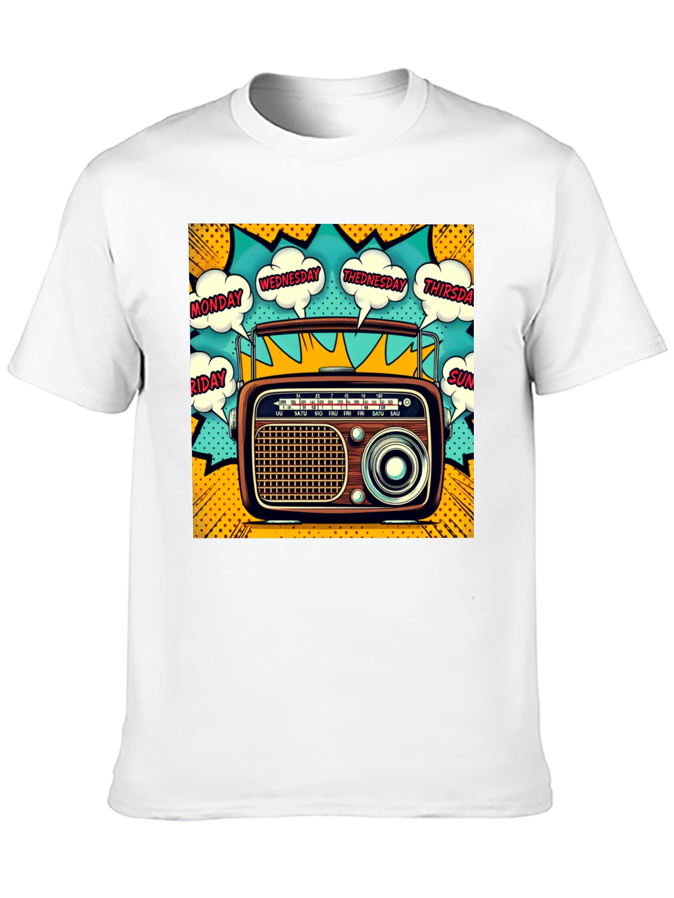 Retro Radio Days of the Week Graphic Tee