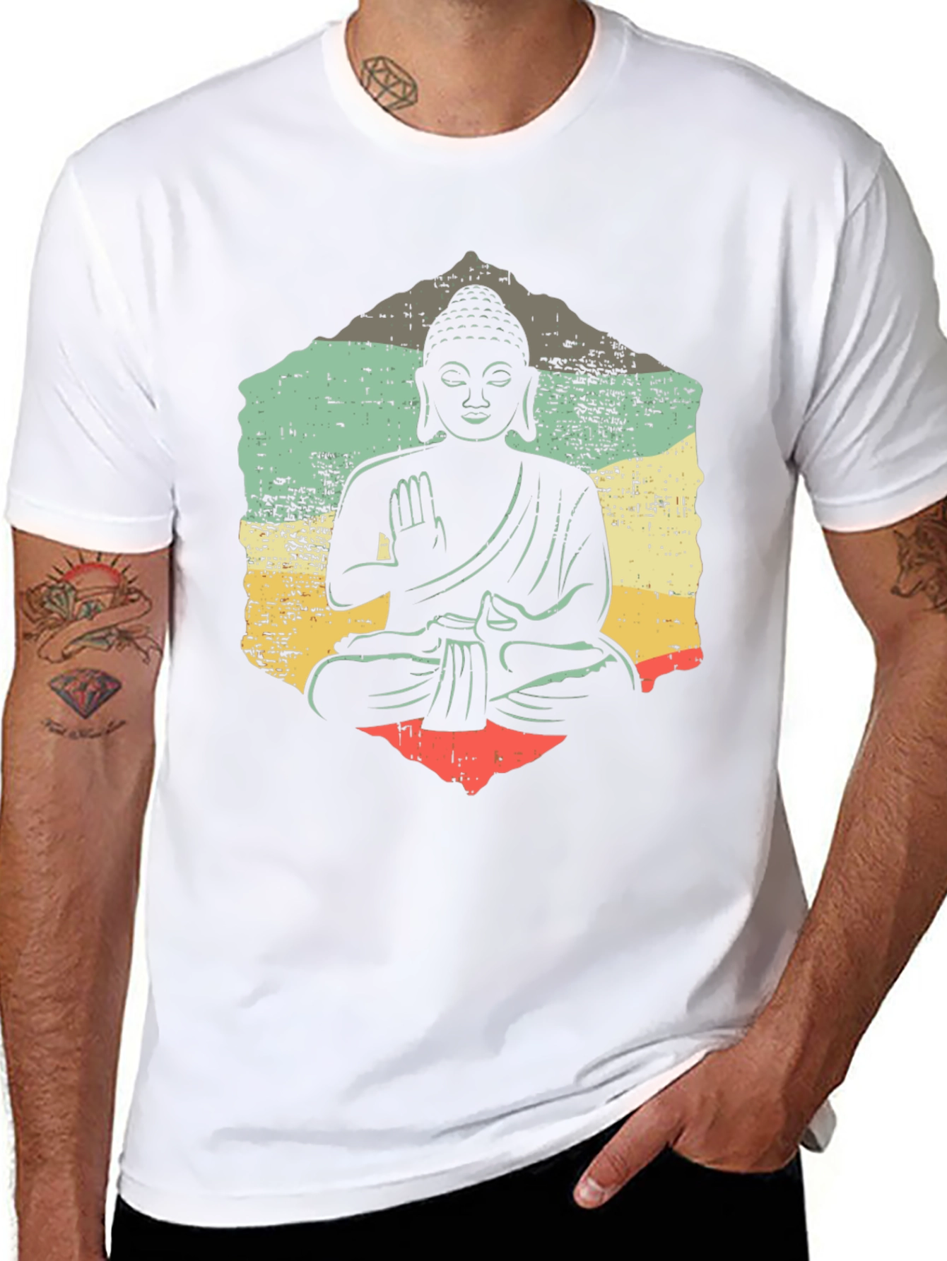 Buddha Graphic Tee - Retro Meditation Shirt