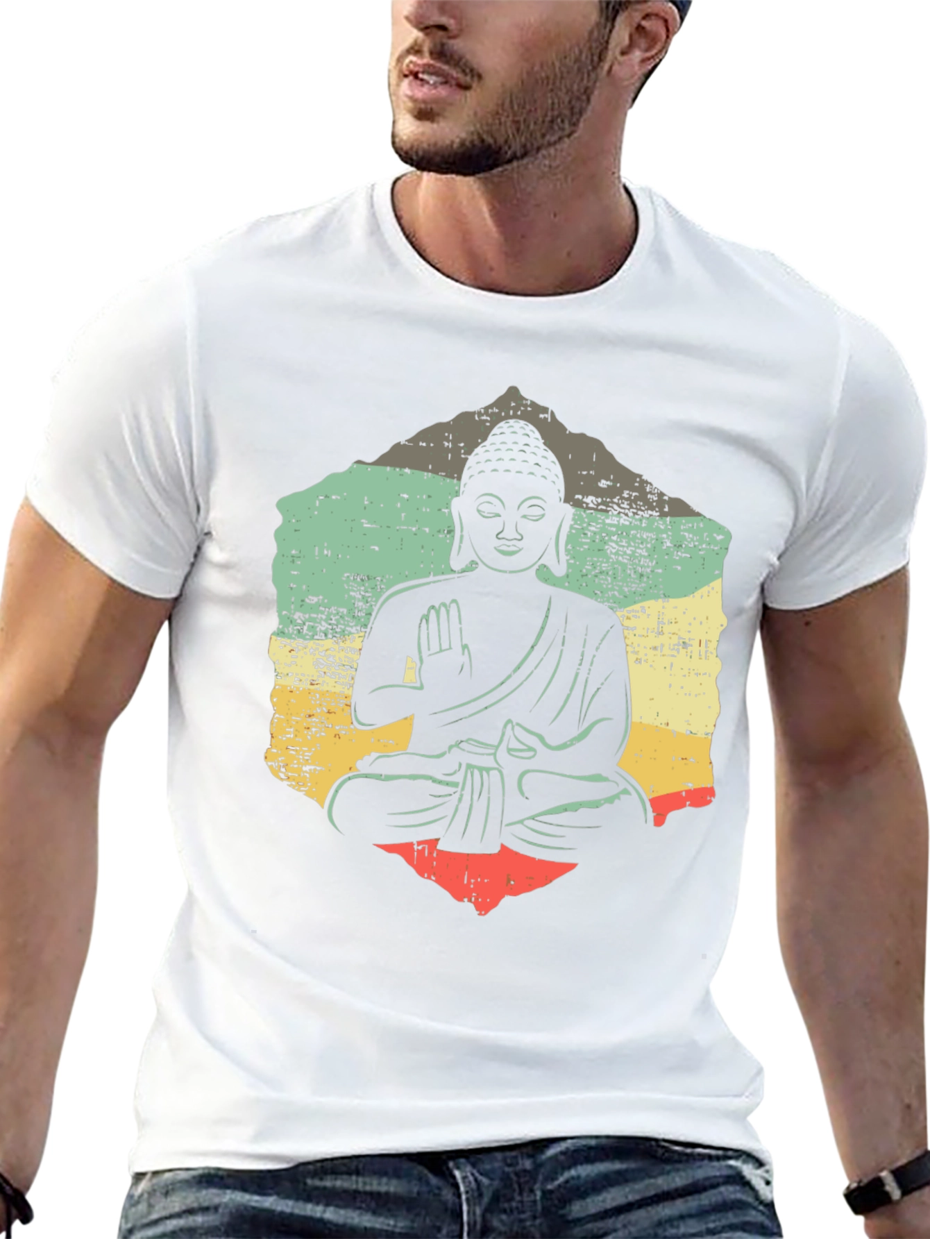 Buddha Graphic Tee - Retro Meditation Shirt