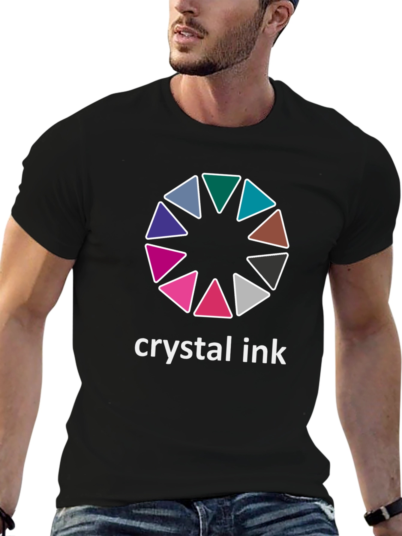 Crystal Ink Graphic Tee - Stylish Black Cotton T-Shirt