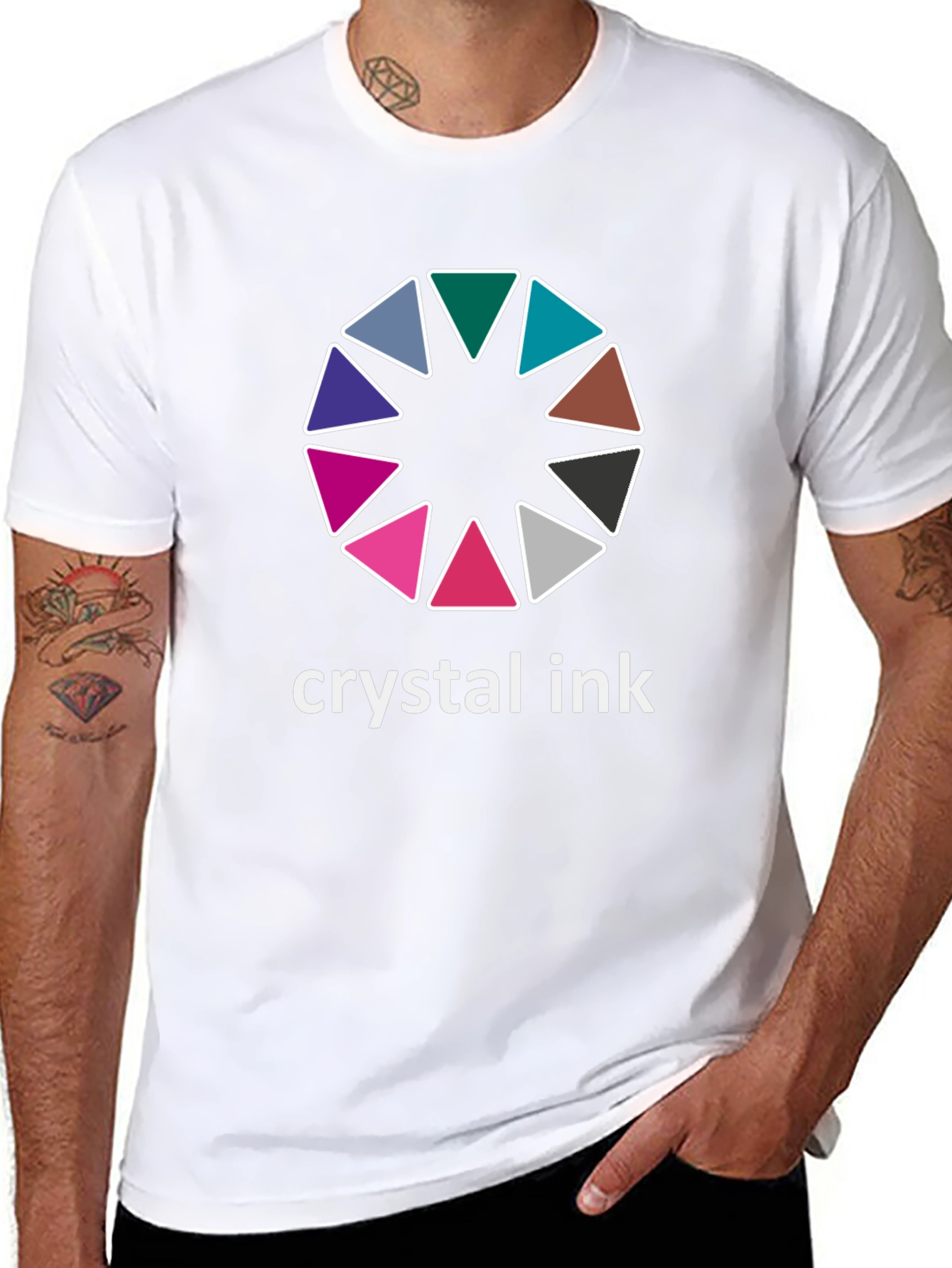 Crystal Ink Graphic Tee - Stylish Black Cotton T-Shirt