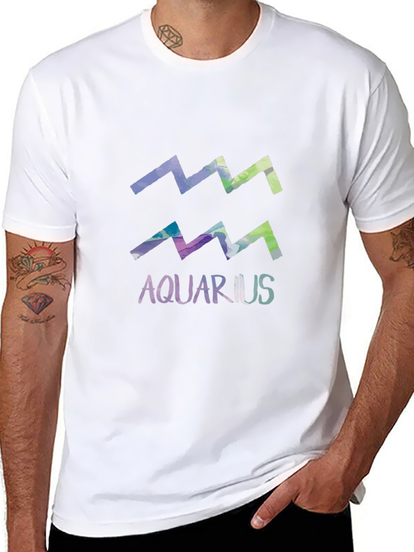 Aquarius Zodiac Sign Graphic T-Shirt - Astrology Tee