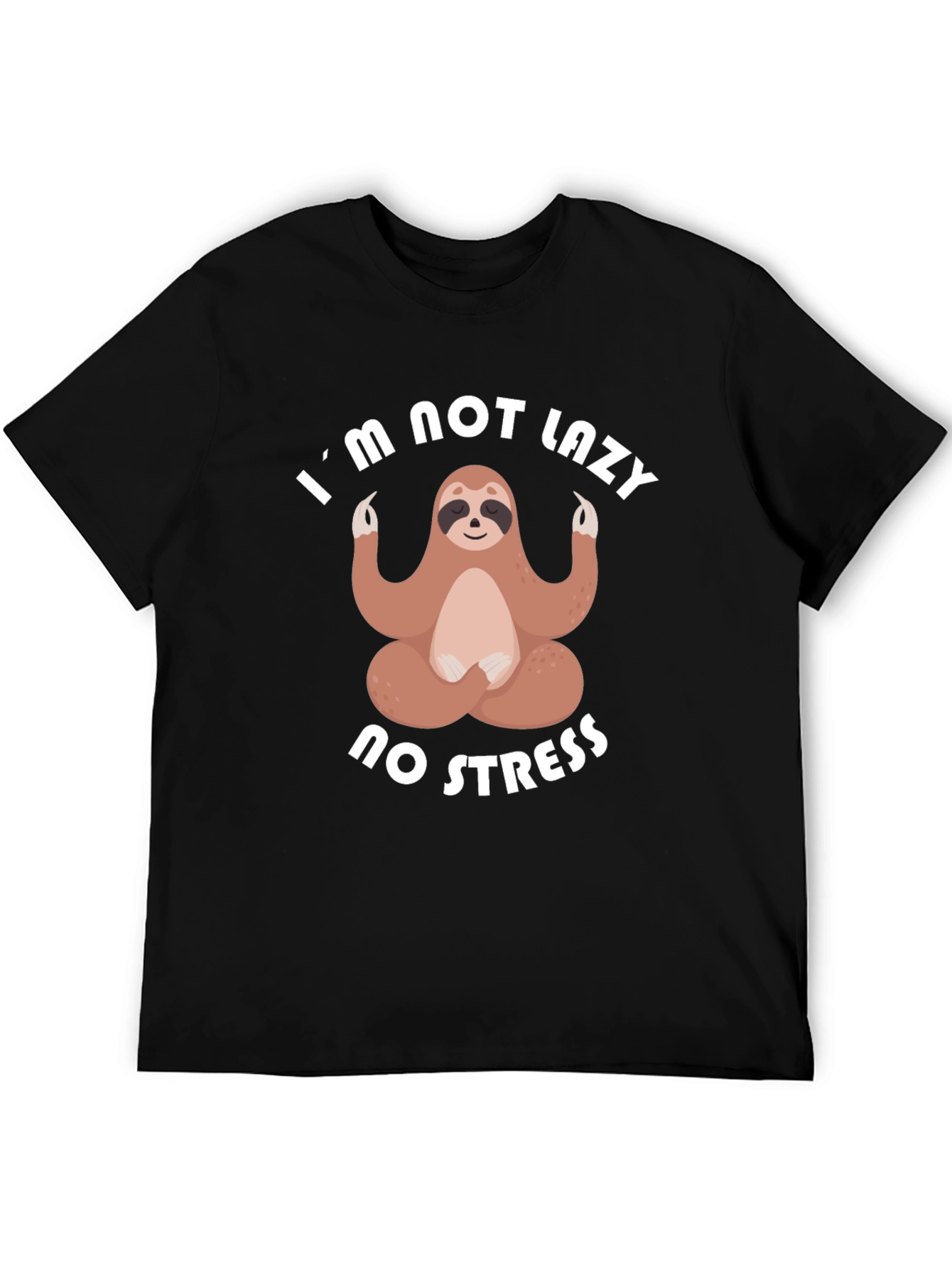 Lazy Sloth Meditation T-Shirt - No Stress