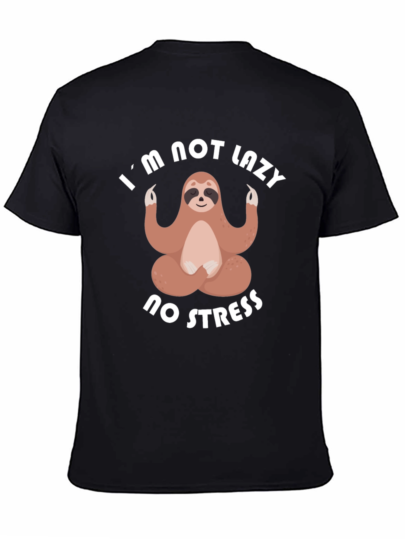 Lazy Sloth Meditation T-Shirt - No Stress