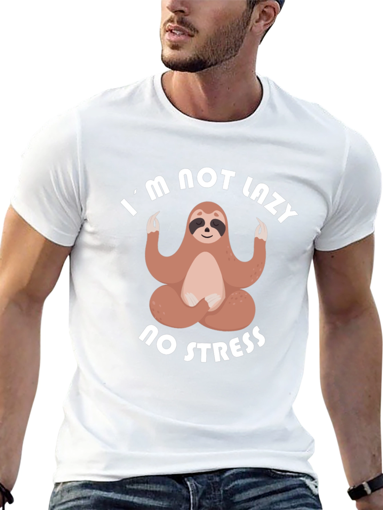 Lazy Sloth Meditation T-Shirt - No Stress