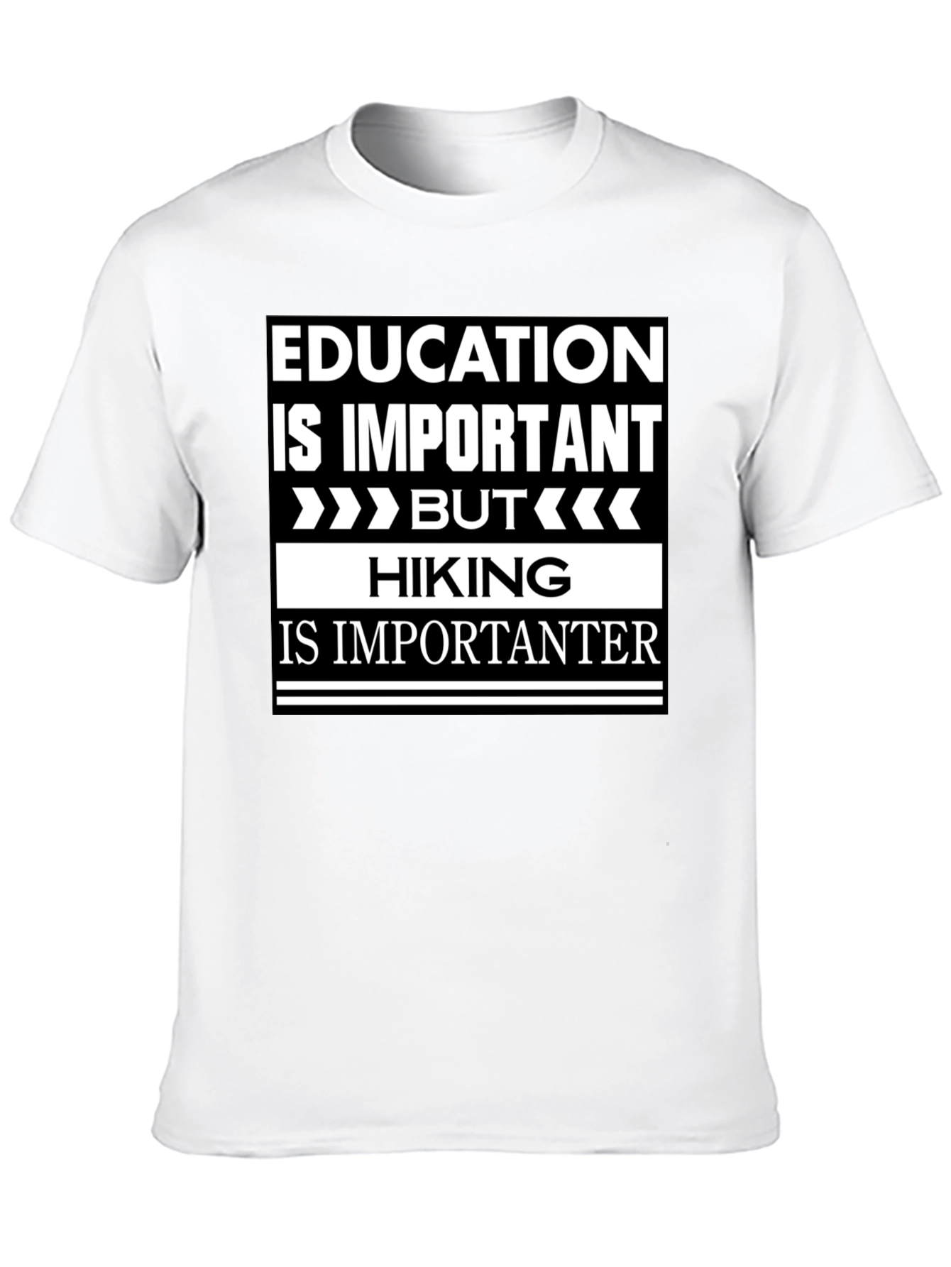 Funny Hiking T-Shirt - Education vs. Hiking Humor