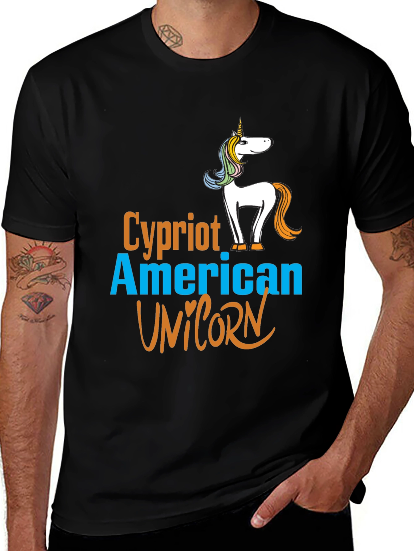 Cypriot American Unicorn Graphic T-Shirt