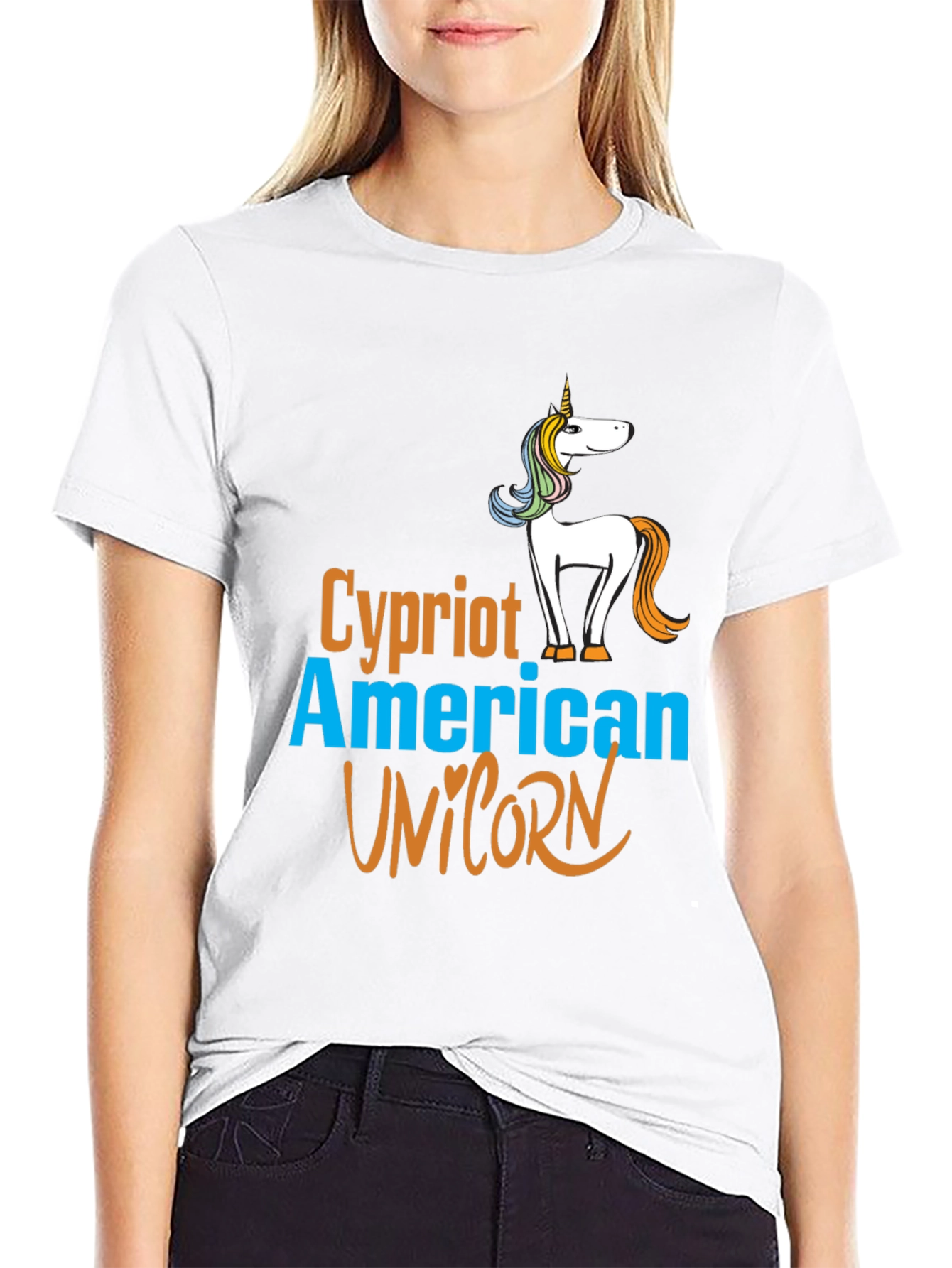 Cypriot American Unicorn Graphic T-Shirt