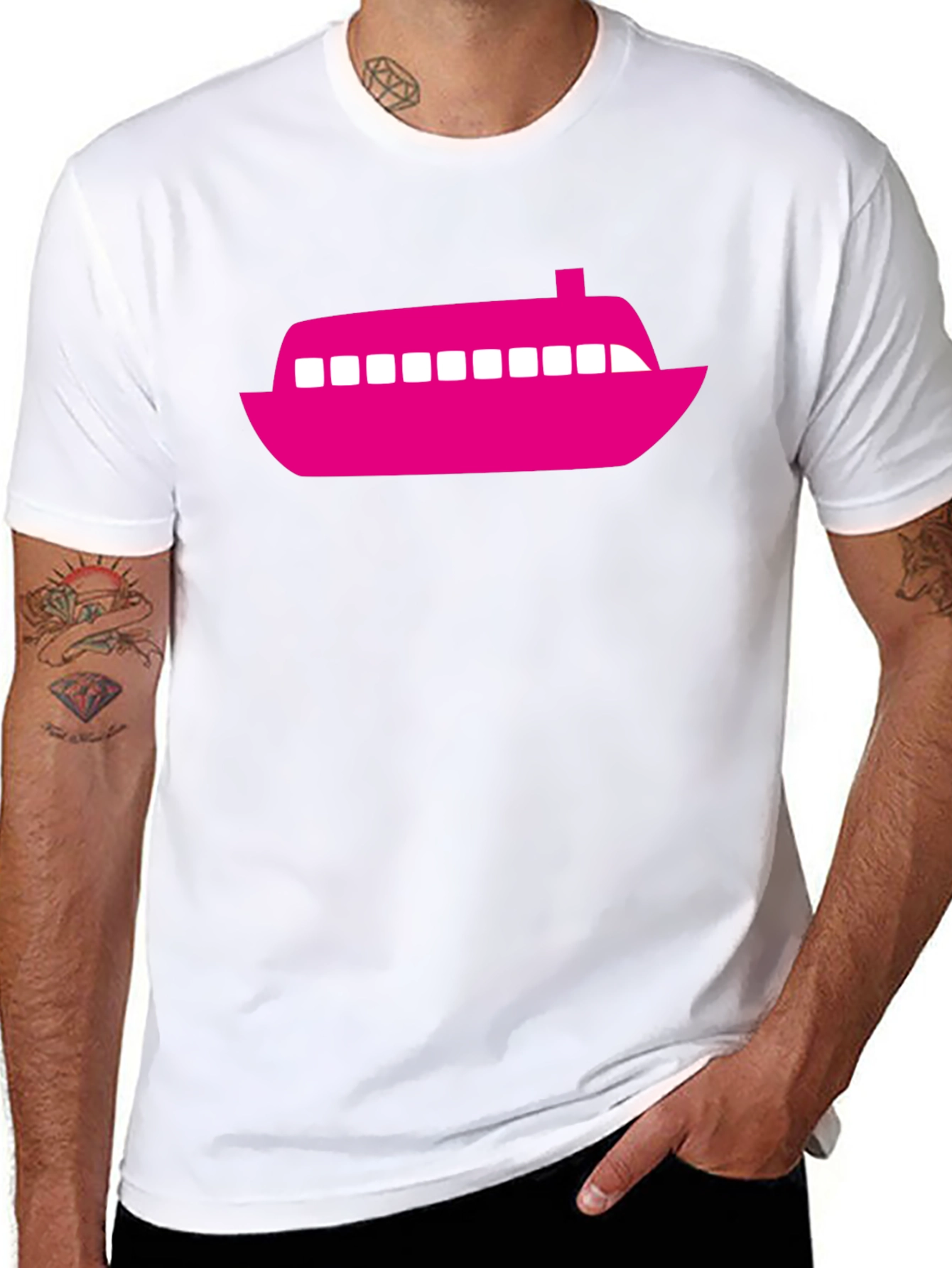 Boat Graphic Black T-Shirt