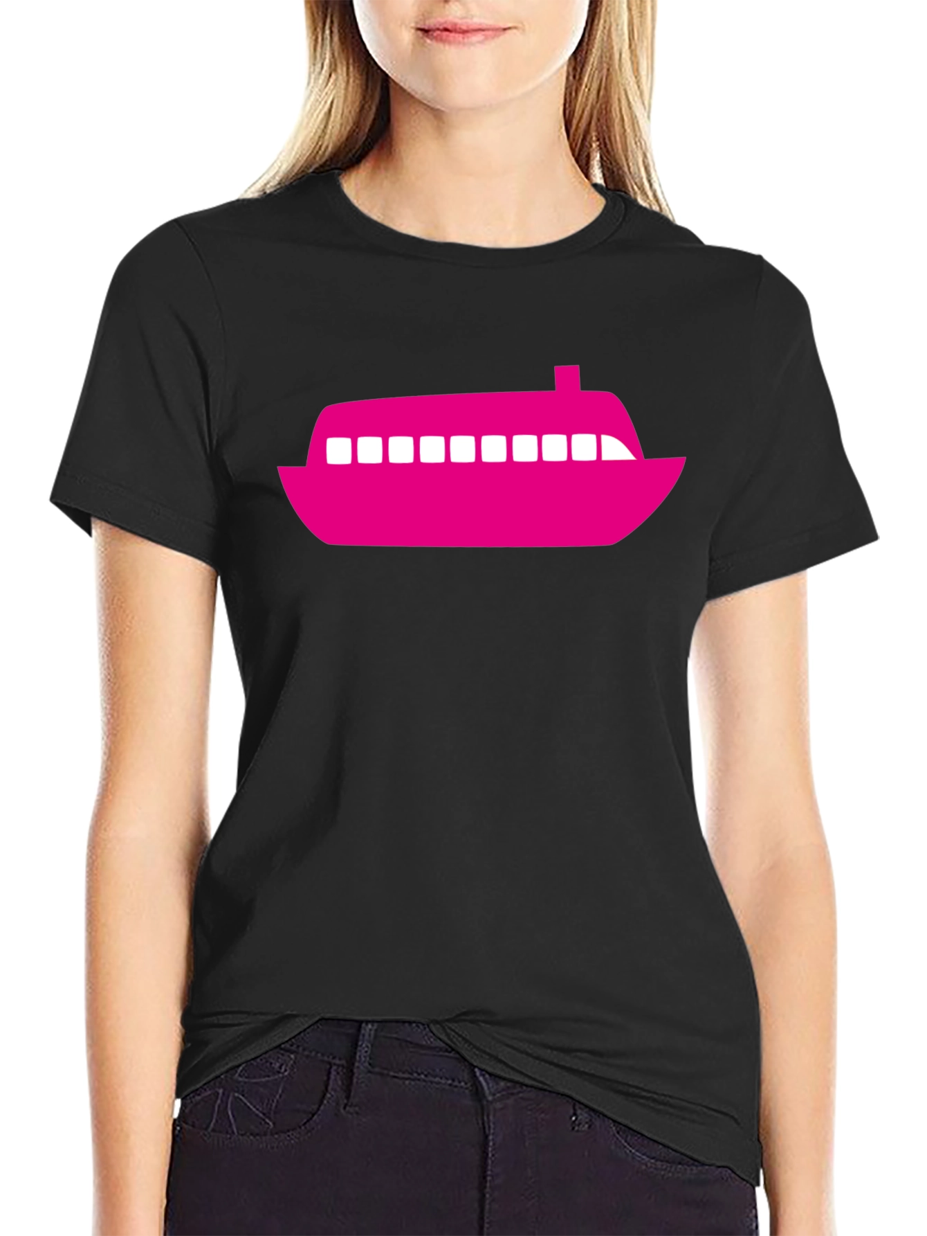 Boat Graphic Black T-Shirt