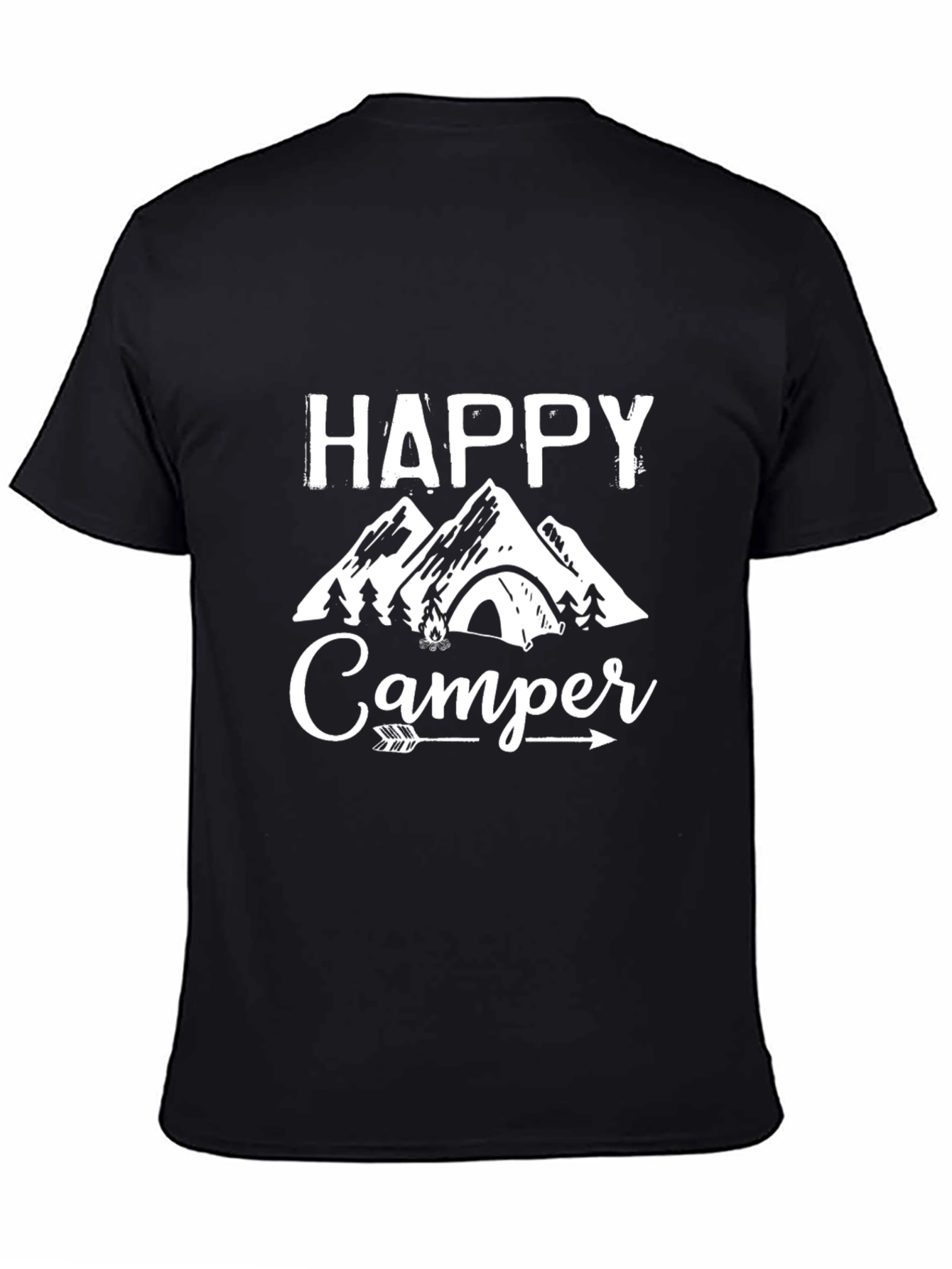 Happy Camper Graphic Tee - Mountain Camping T-Shirt