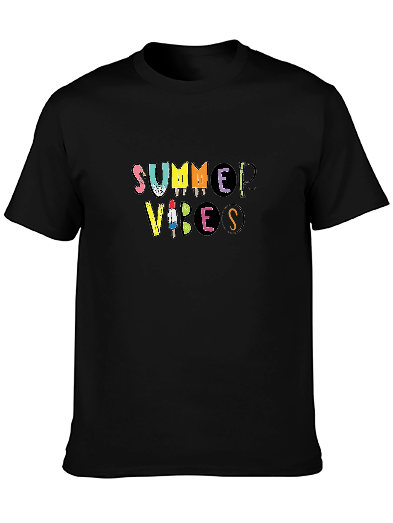 Summer Vibes Graphic Tee - Black