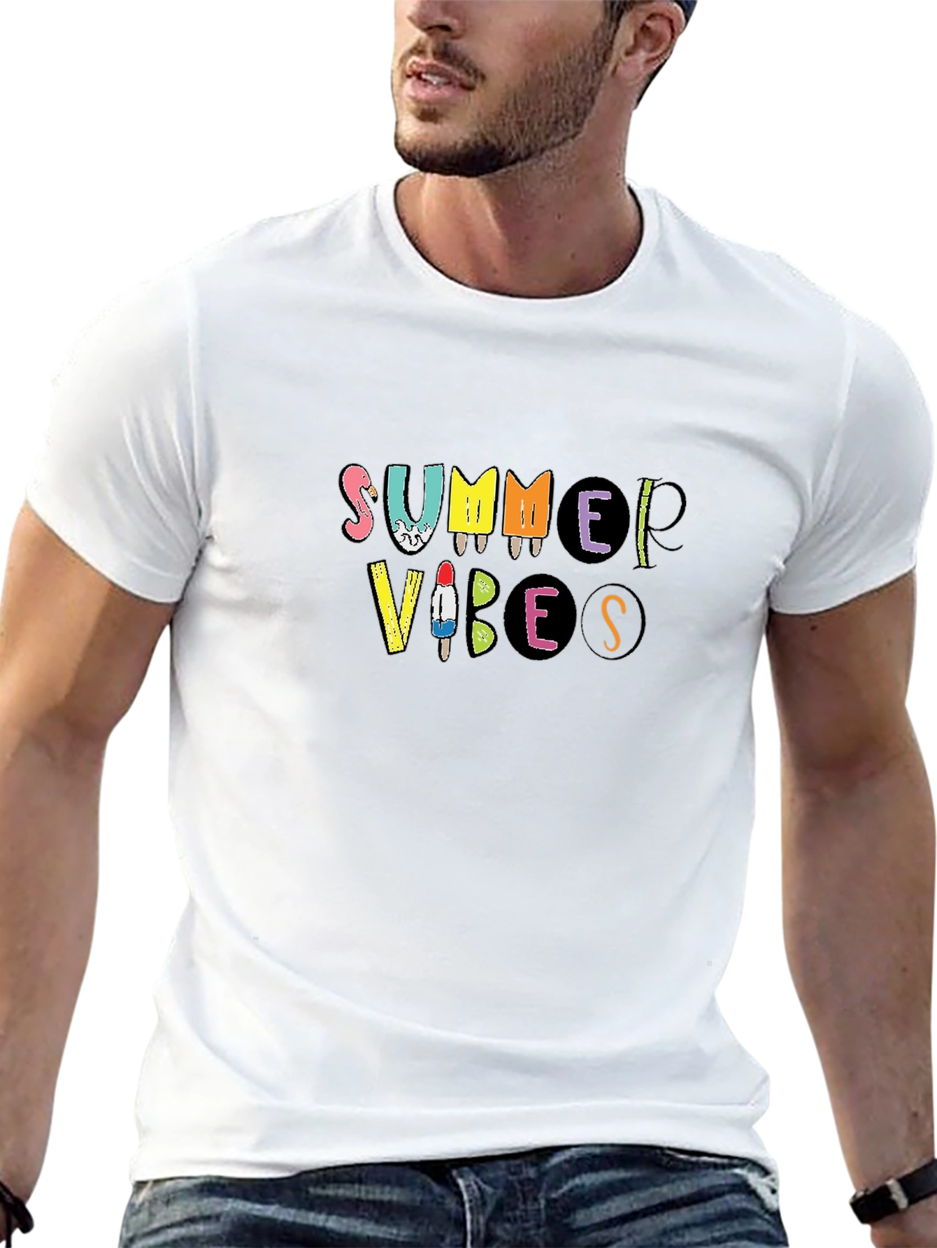 Summer Vibes Graphic Tee - Black