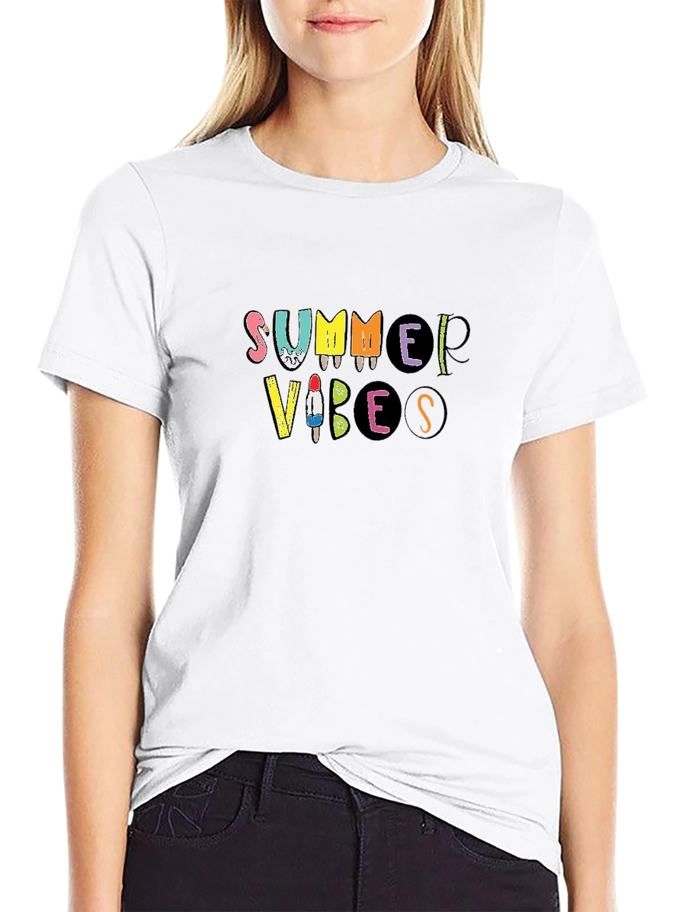 Summer Vibes Graphic Tee - Black