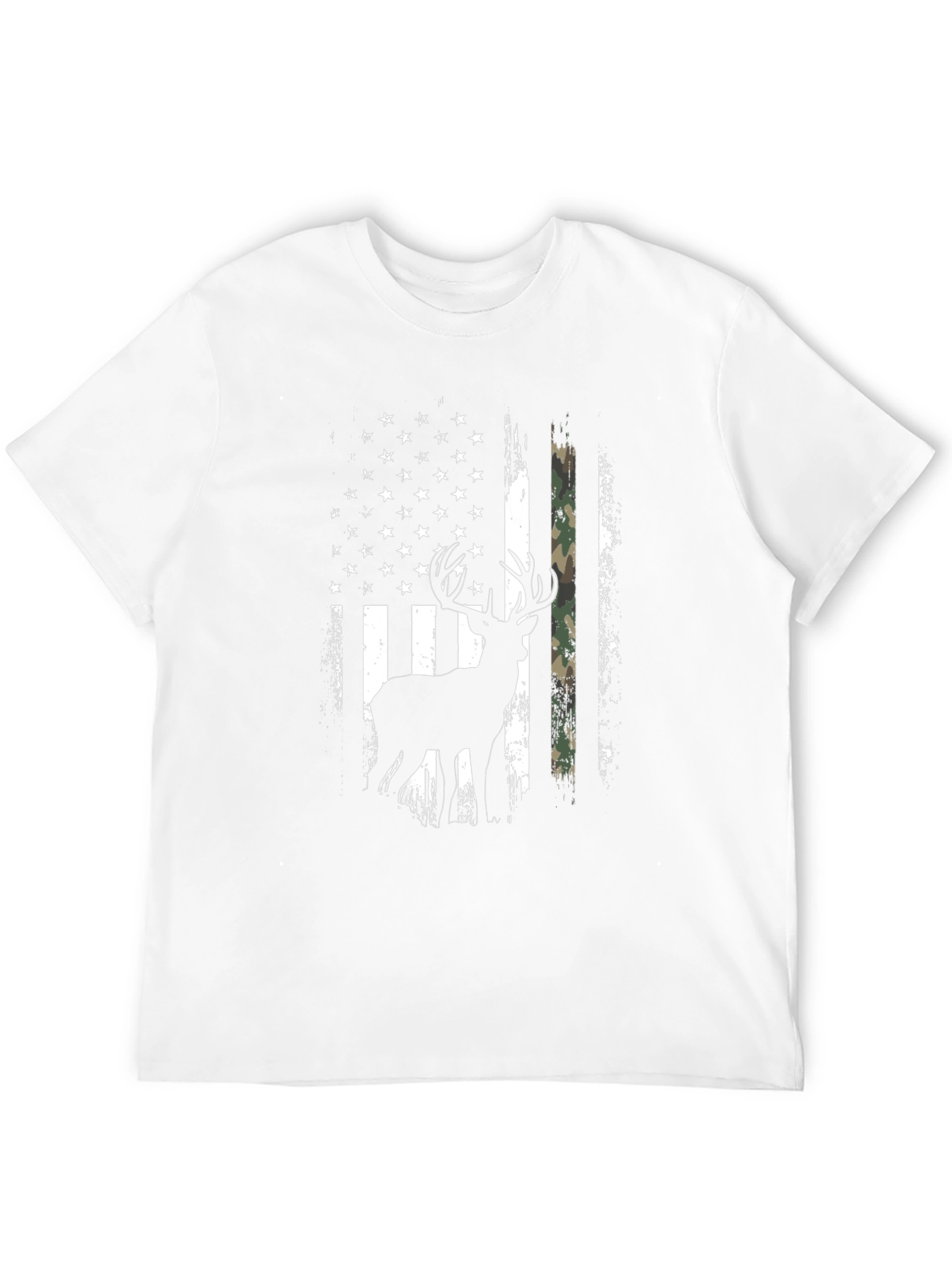 Deer American Flag Graphic Tee - Black