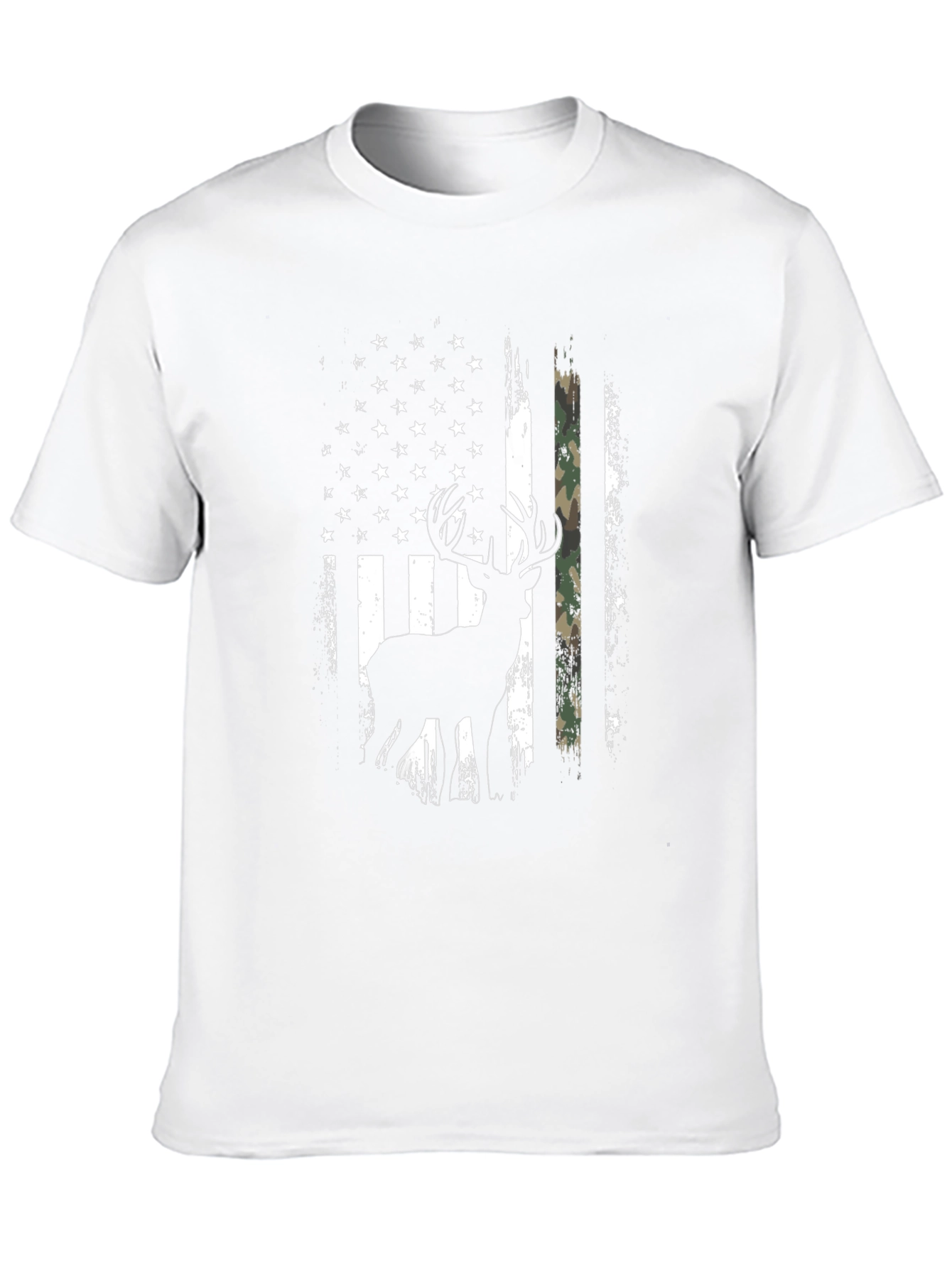 Deer American Flag Graphic Tee - Black
