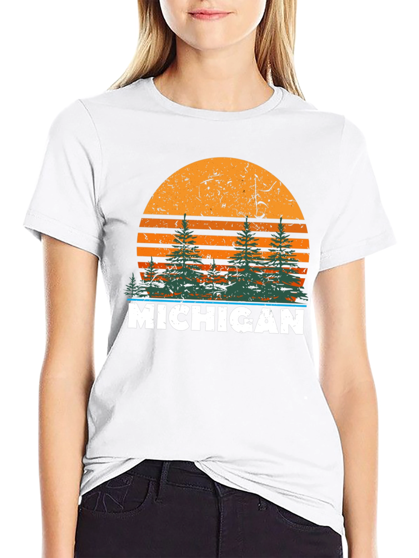 Michigan Retro Sunset T-Shirt - Nature Inspired Graphic Tee