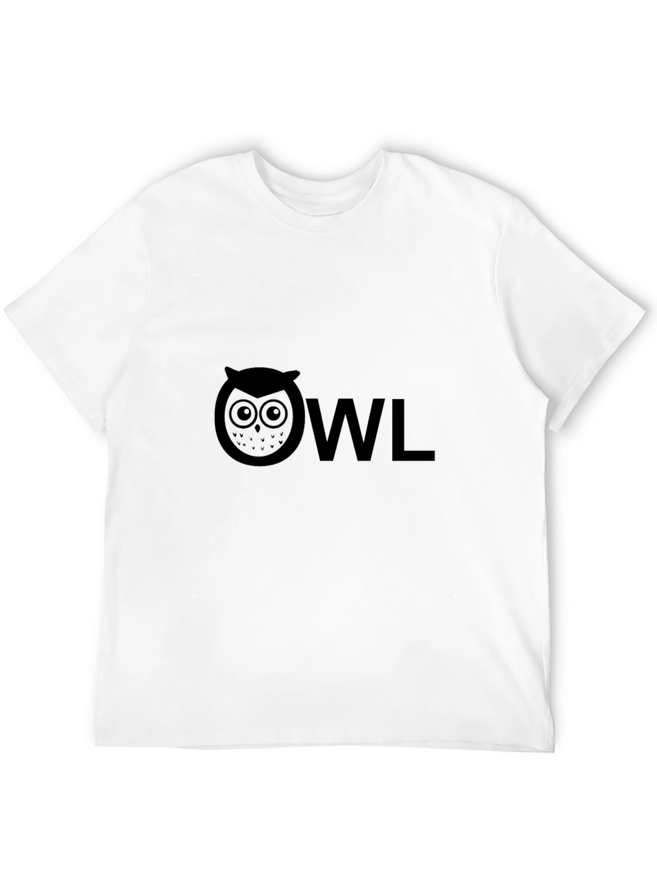 Owl Graphic Tee - Black Cotton Blend T-Shirt