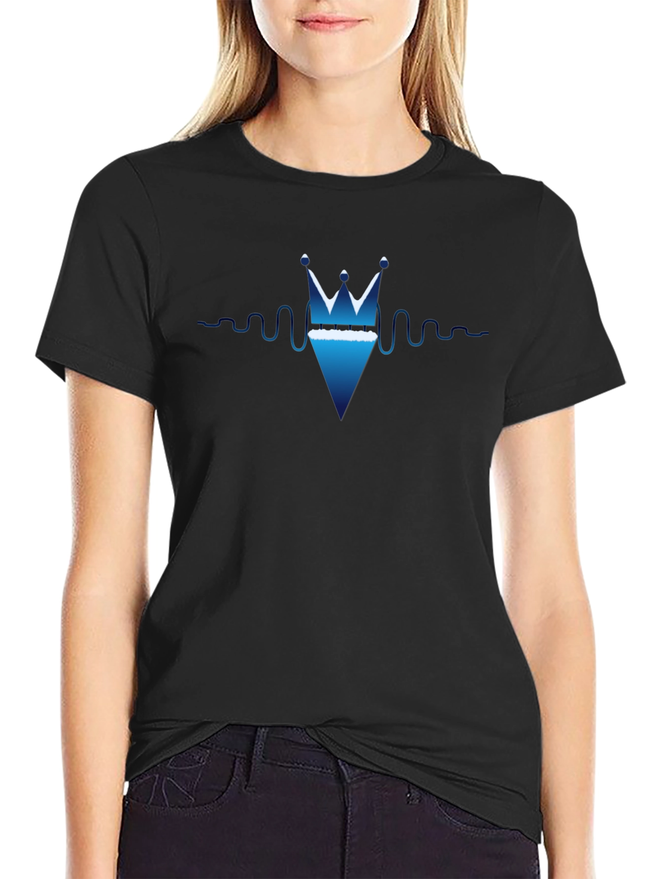 Crown Diamond Graphic T-Shirt - Stylish Black Tee