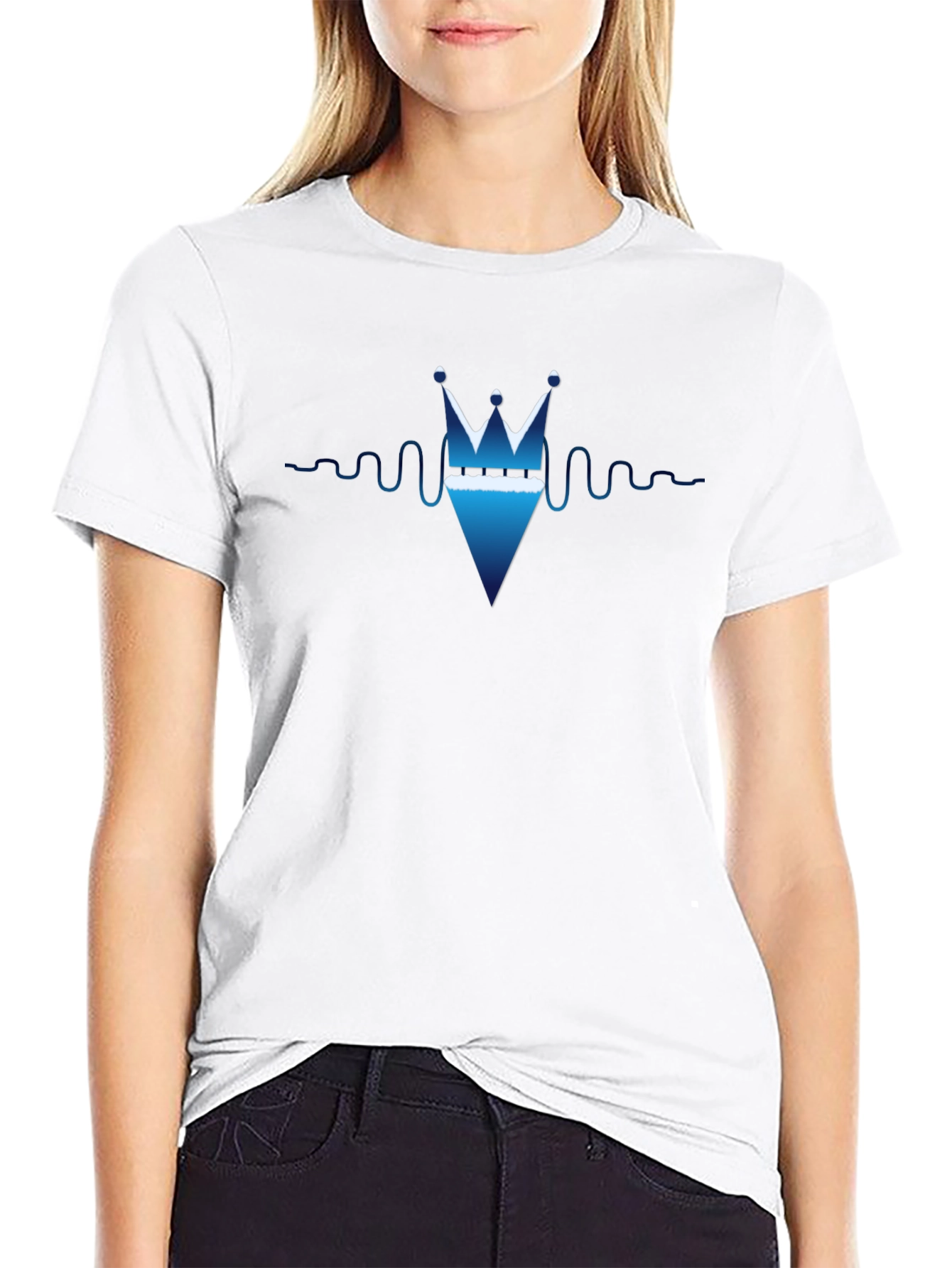 Crown Diamond Graphic T-Shirt - Stylish Black Tee