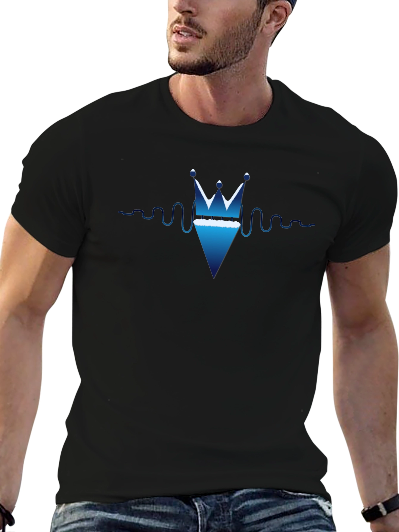Crown Diamond Graphic T-Shirt - Stylish Black Tee