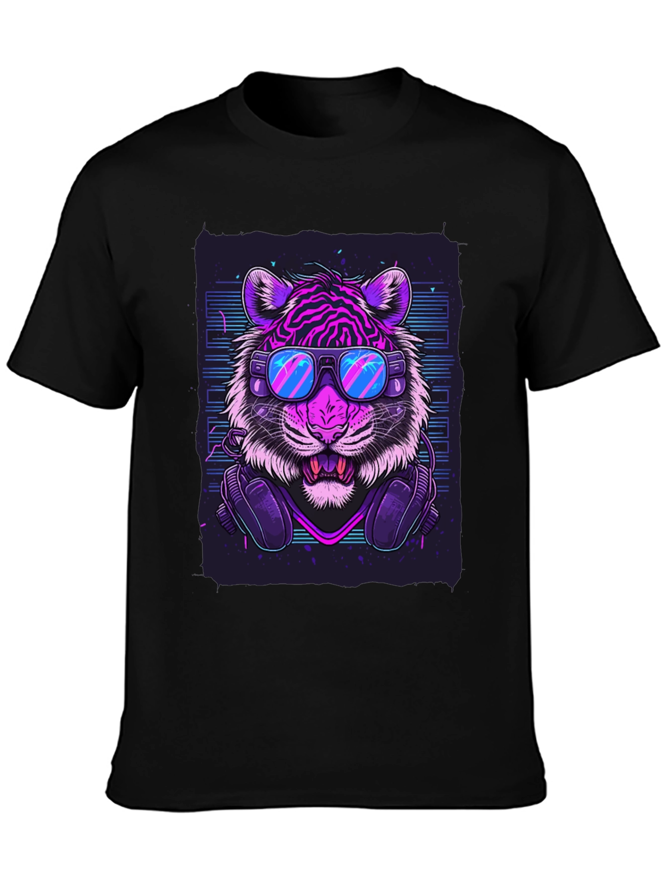 Neon Tiger Graphic Tee - Cool Animal Print T-Shirt