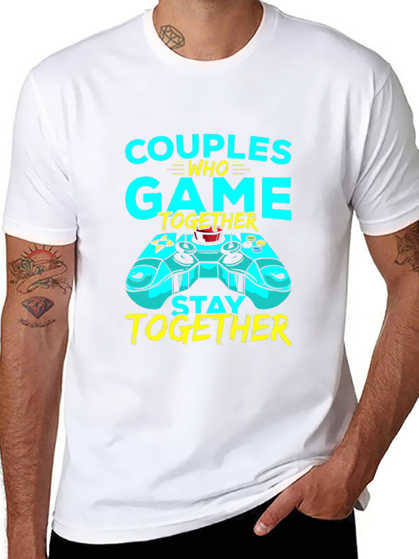 Couples Who Game Together Stay Together Black T-Shirt