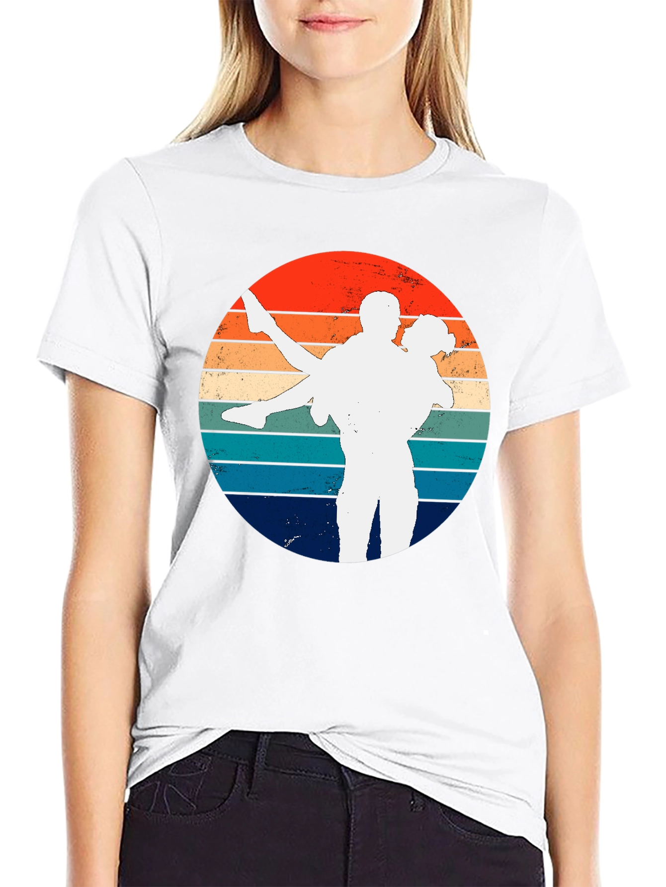 Retro Sunset Couple Dancing Graphic Tee