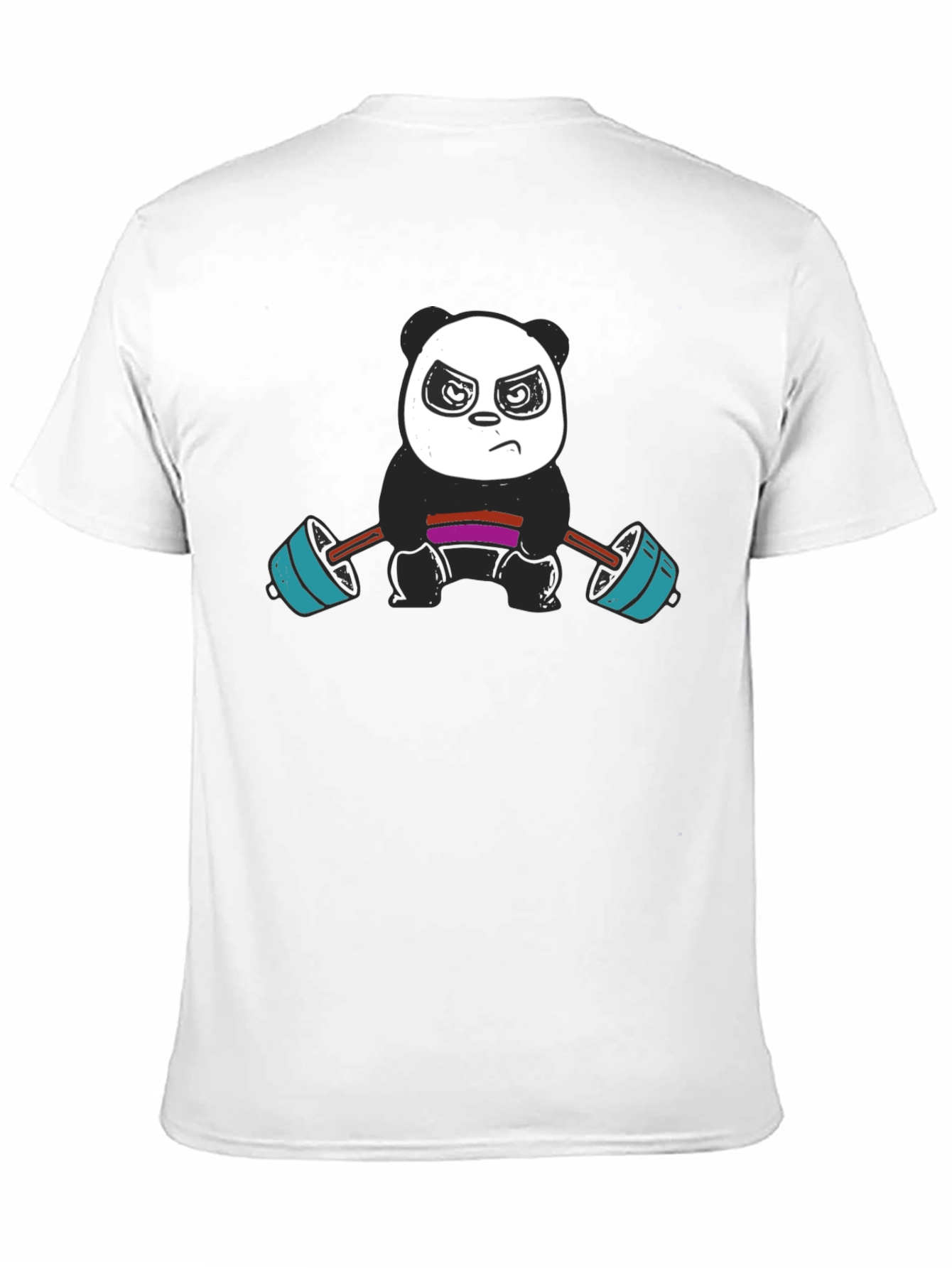 Weightlifting Panda Graphic Tee - Black Cotton T-Shirt