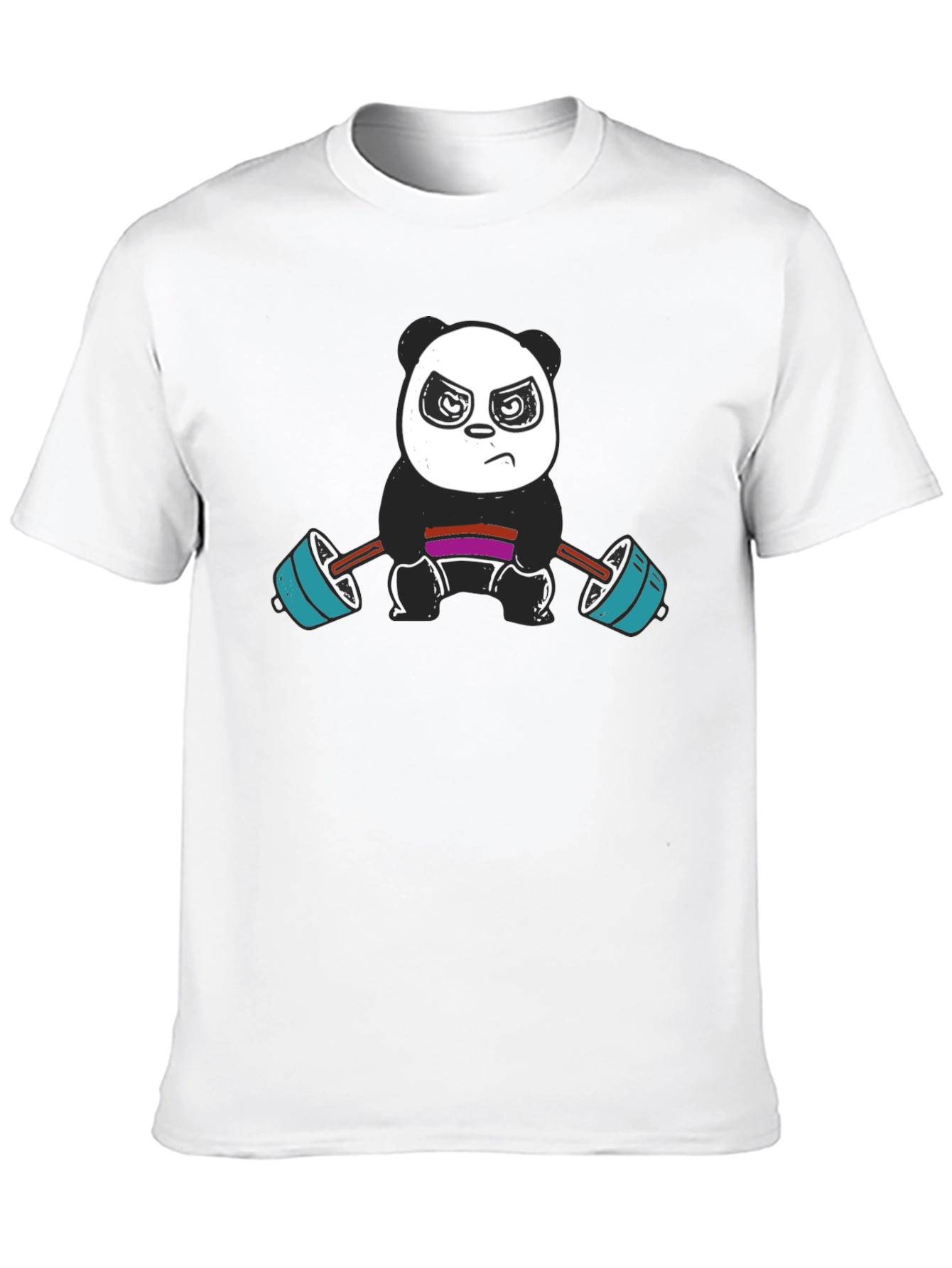 Weightlifting Panda Graphic Tee - Black Cotton T-Shirt