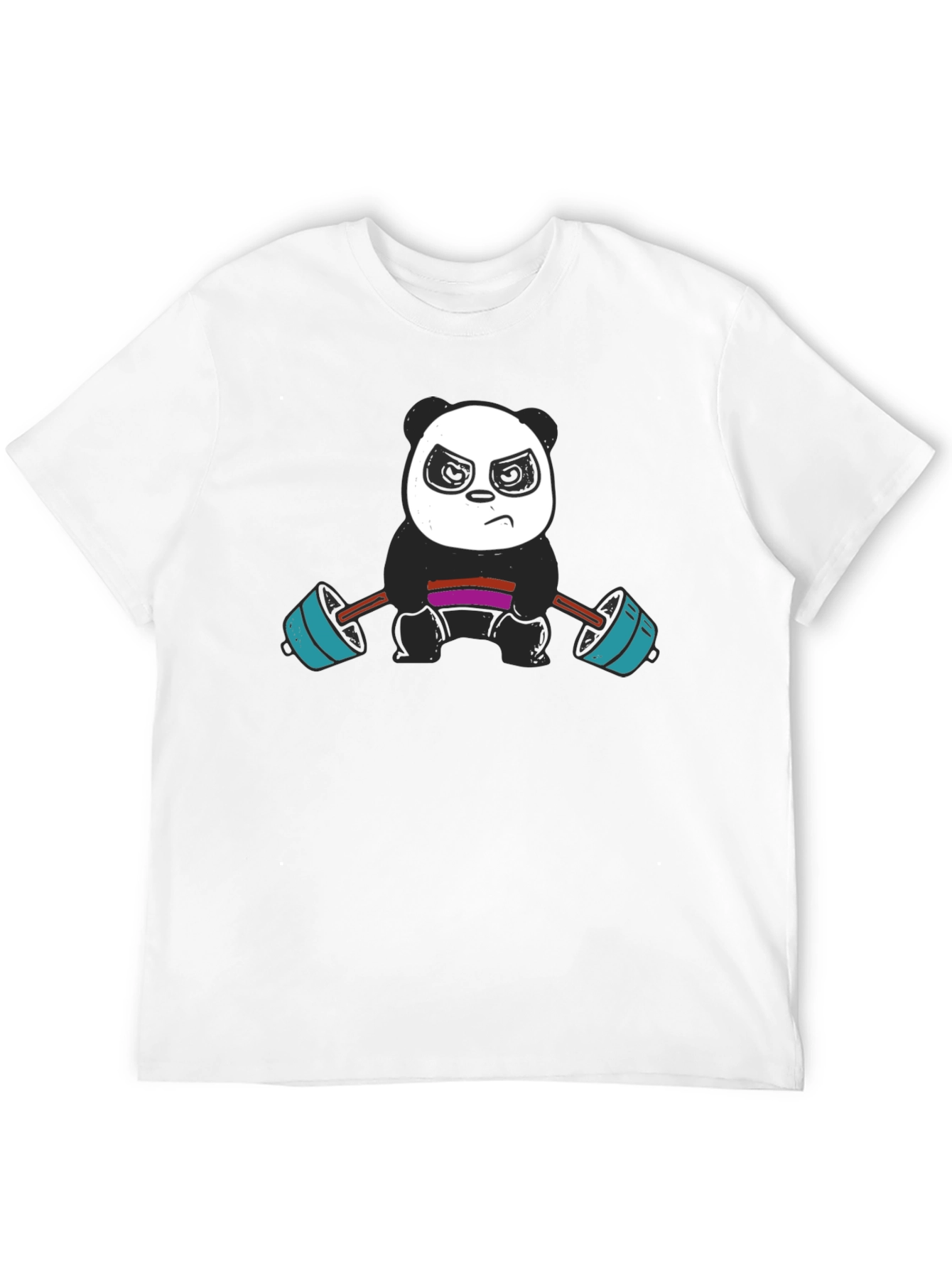 Weightlifting Panda Graphic Tee - Black Cotton T-Shirt