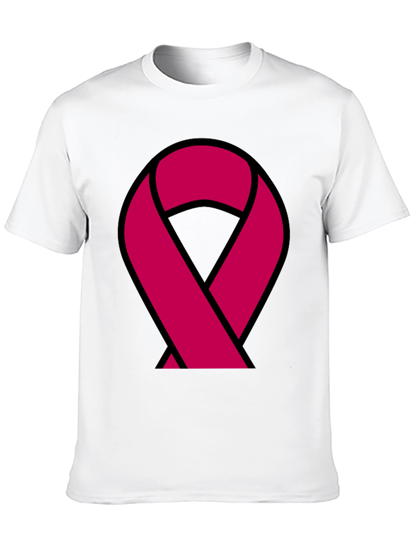 Awareness Ribbon Graphic Tee - Black Cotton T-Shirt