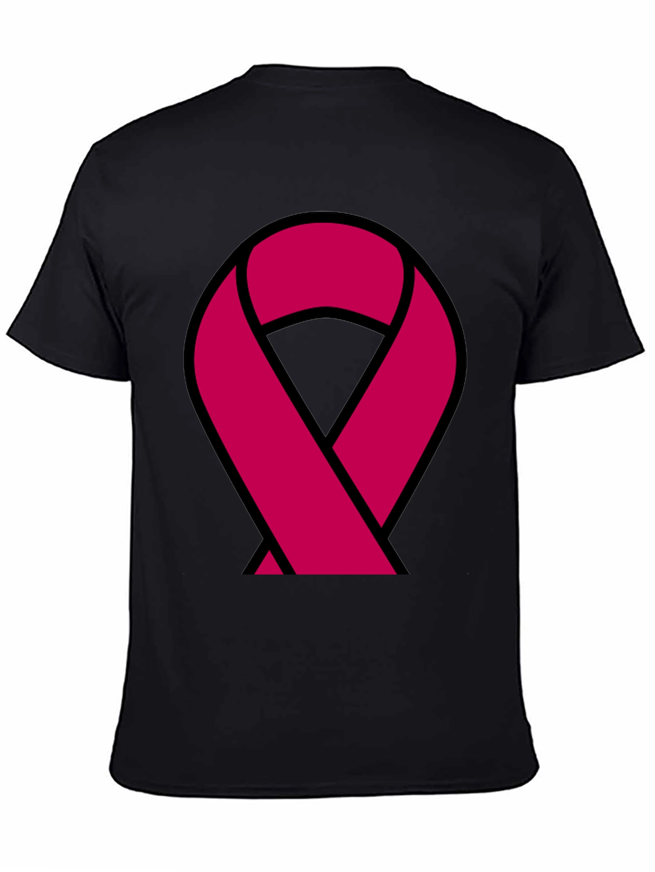 Awareness Ribbon Graphic Tee - Black Cotton T-Shirt