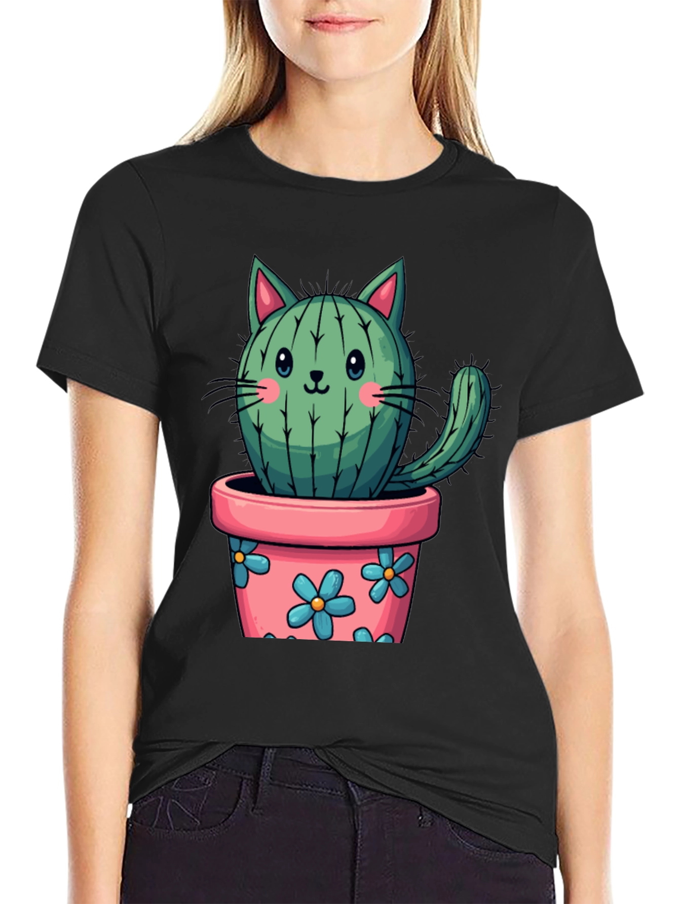 Cactus Cat T-Shirt - Cute Plant Lover Tee