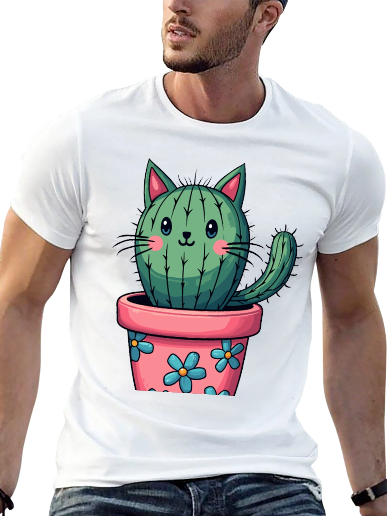 Cactus Cat T-Shirt - Cute Plant Lover Tee