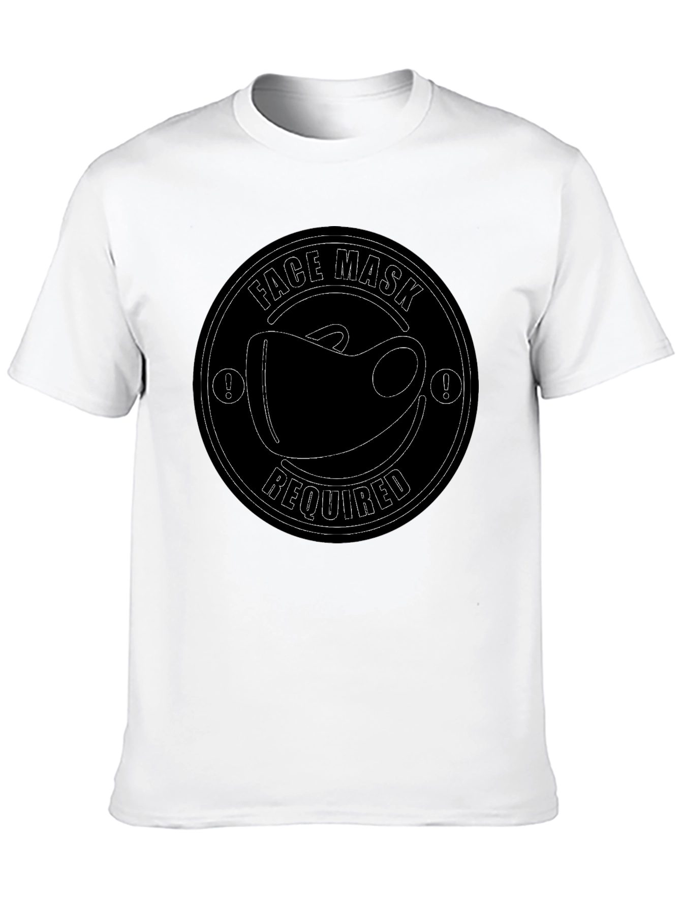 Face Mask Required T-Shirt - Black Crew Neck
